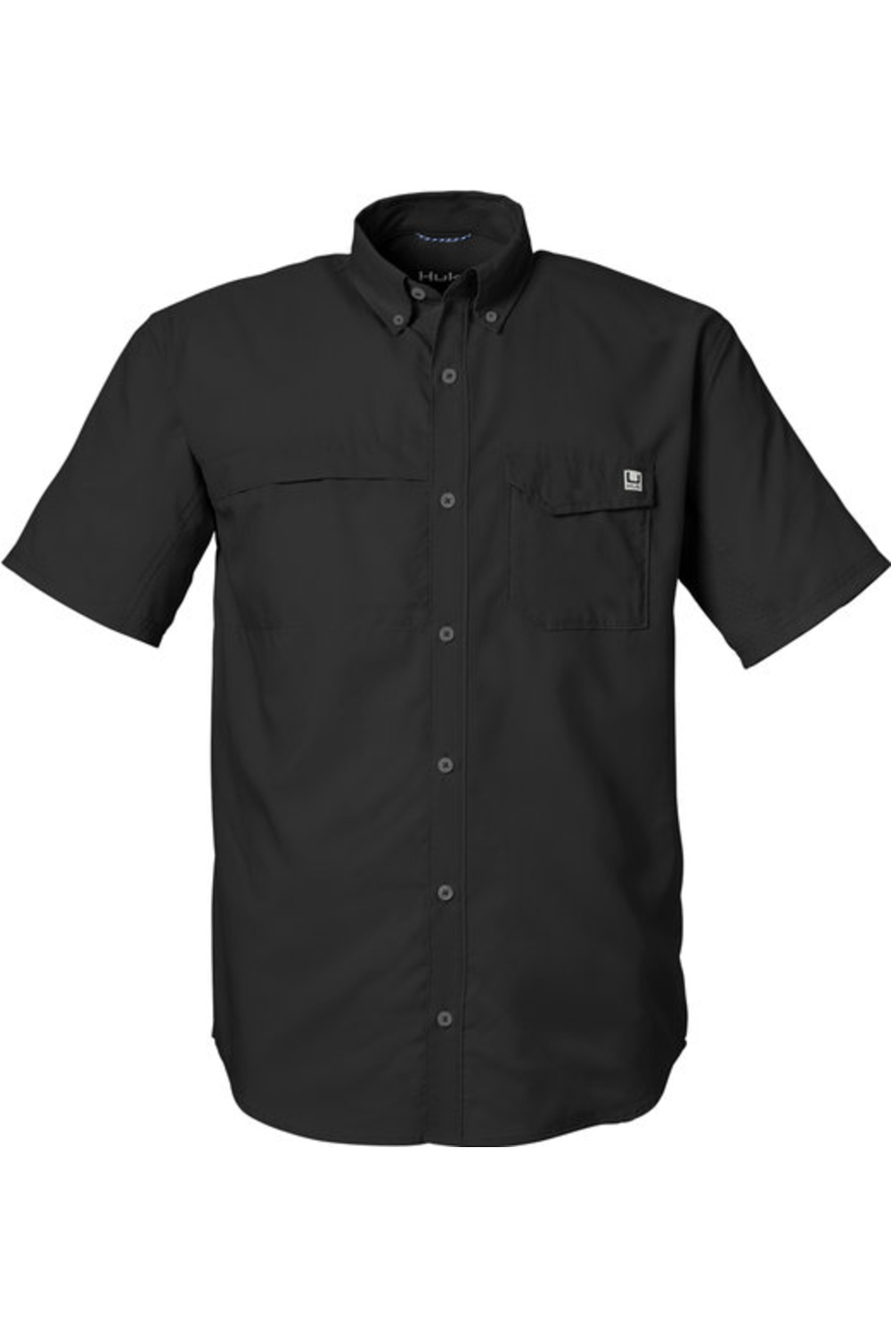 HUK Men's Tide Point Short Sleeve Shirt in Black