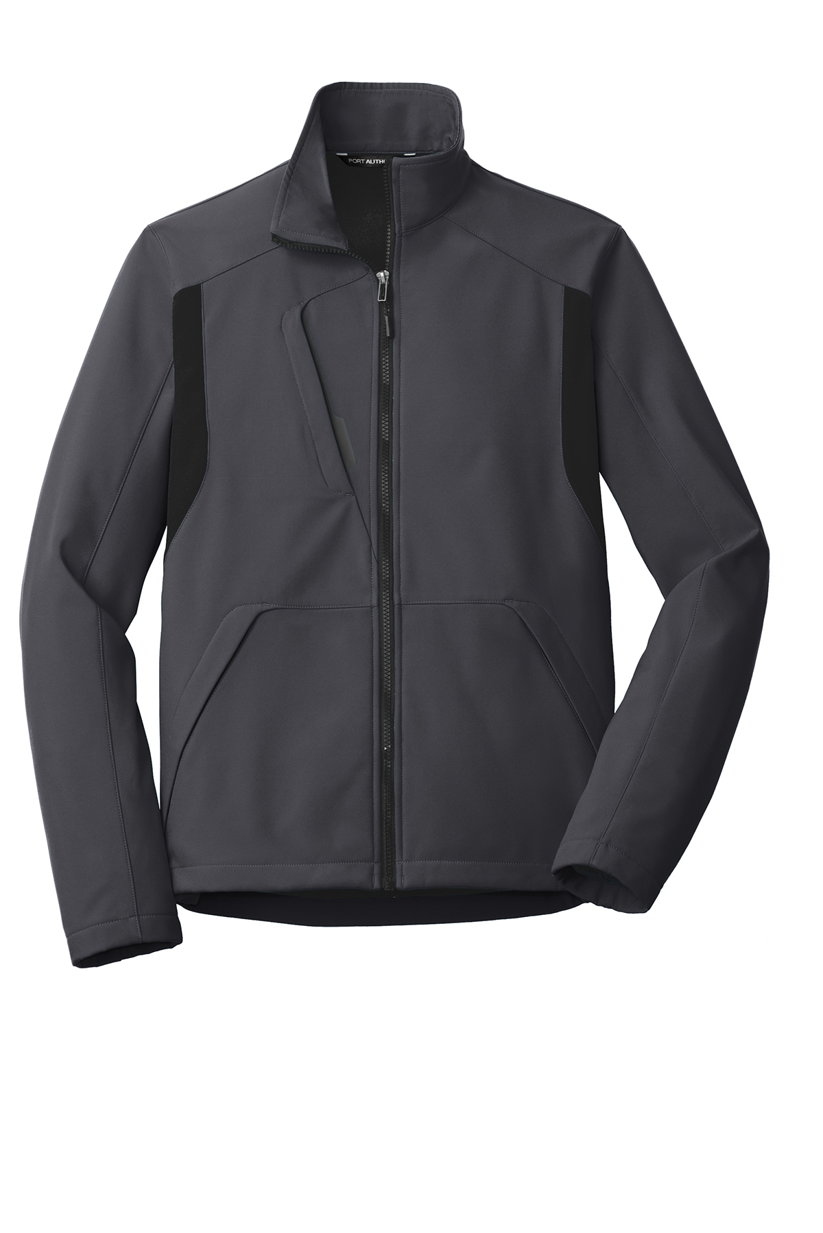 Port Authority Back-Block Soft Shell Jacket in Battleship Grey/ Black
