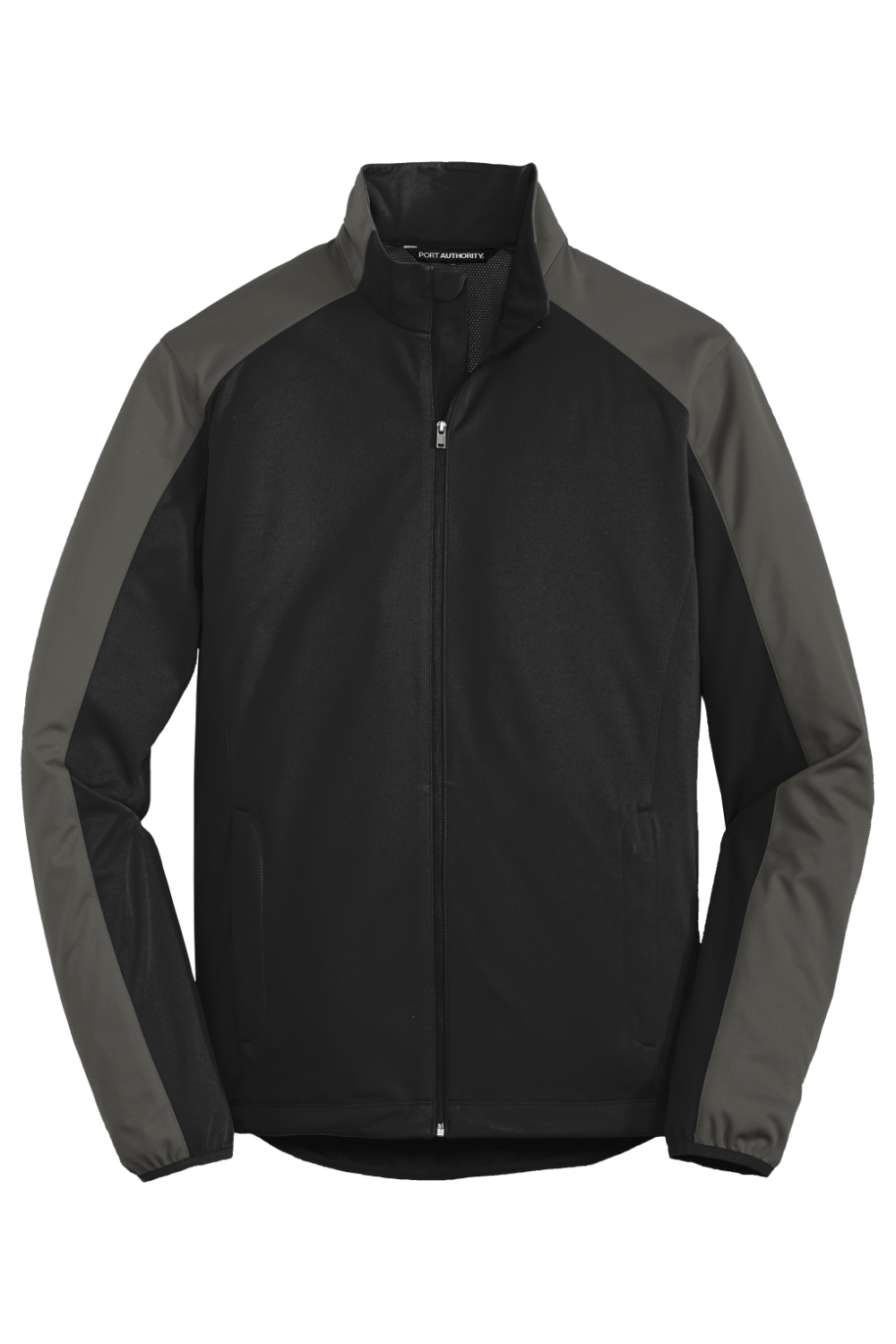 Port Authority Active Colorblock Soft Shell Jacket in Deep Black/ Grey Steel