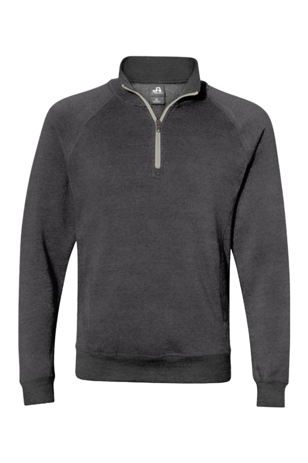 J. America Triblend Quarter-Zip Sweatshirt in Black Triblend