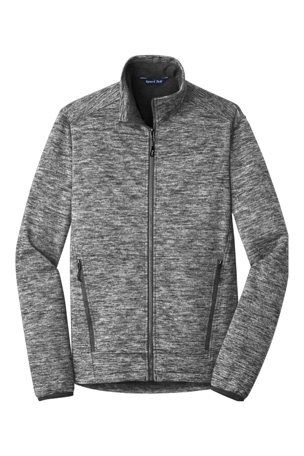 Sport-Tek PosiCharge Electric Heather Soft Shell Jacket in Black Electric
