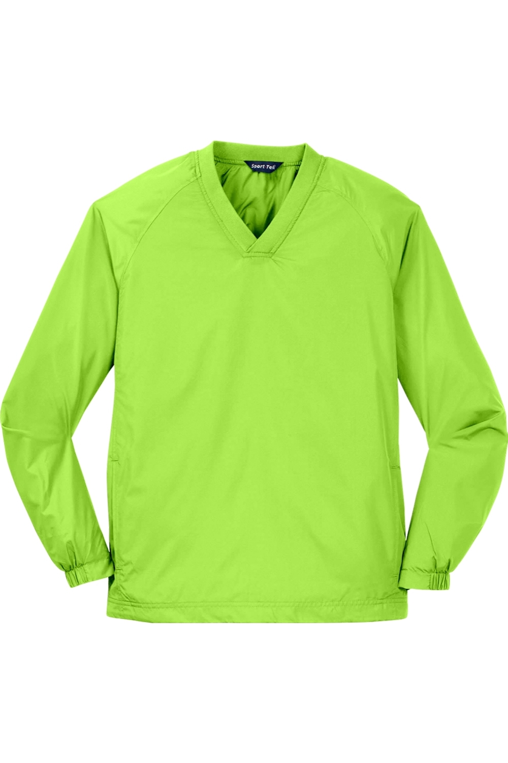 Sport-Tek V-Neck Raglan Wind Shirt in Lime Shock