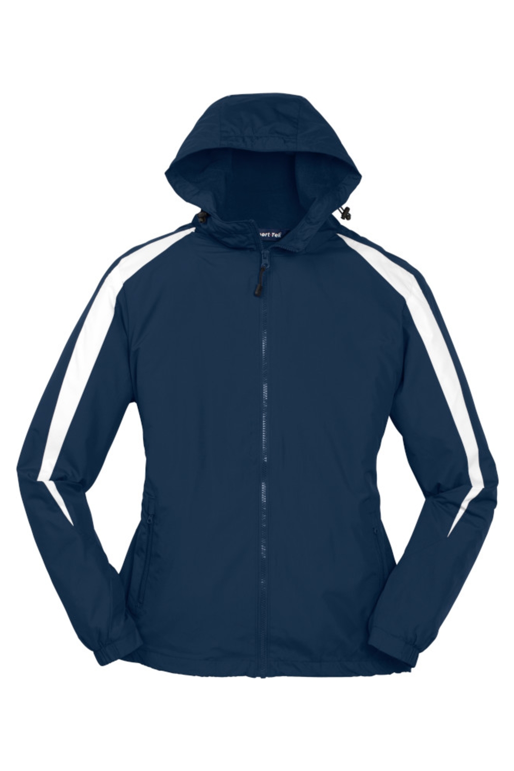 Sport-Tek® Fleece-Lined Colorblock Jacket in True Navy/ White
