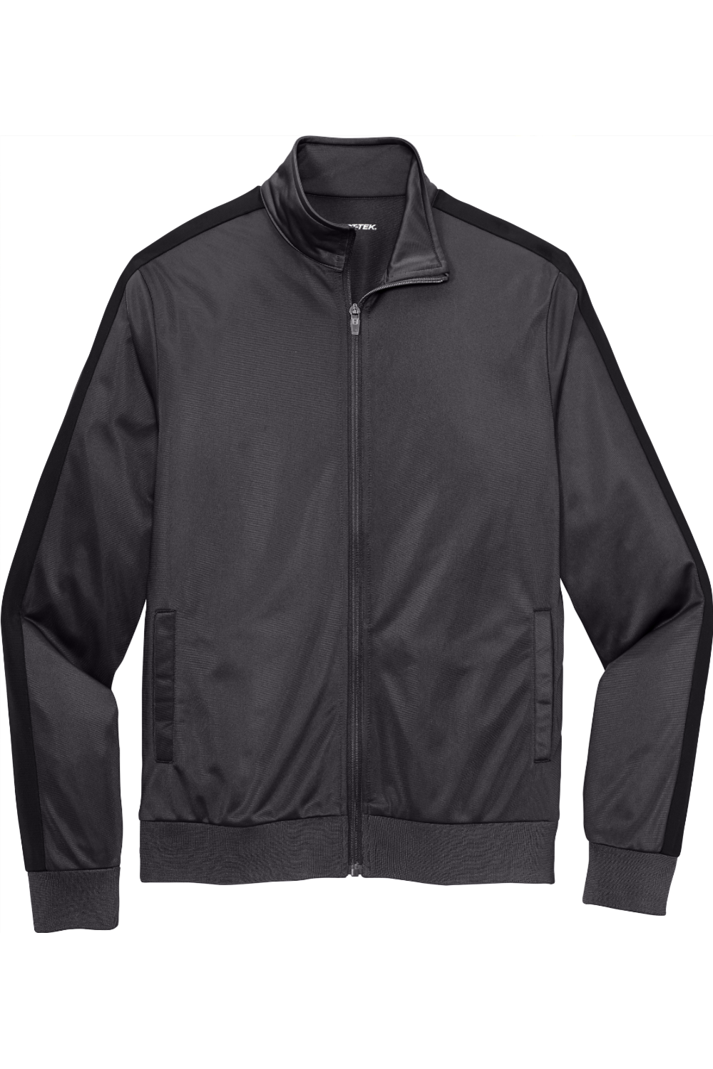 Sport-Tek Tricot Track Jacket in Graphite Grey/ Black
