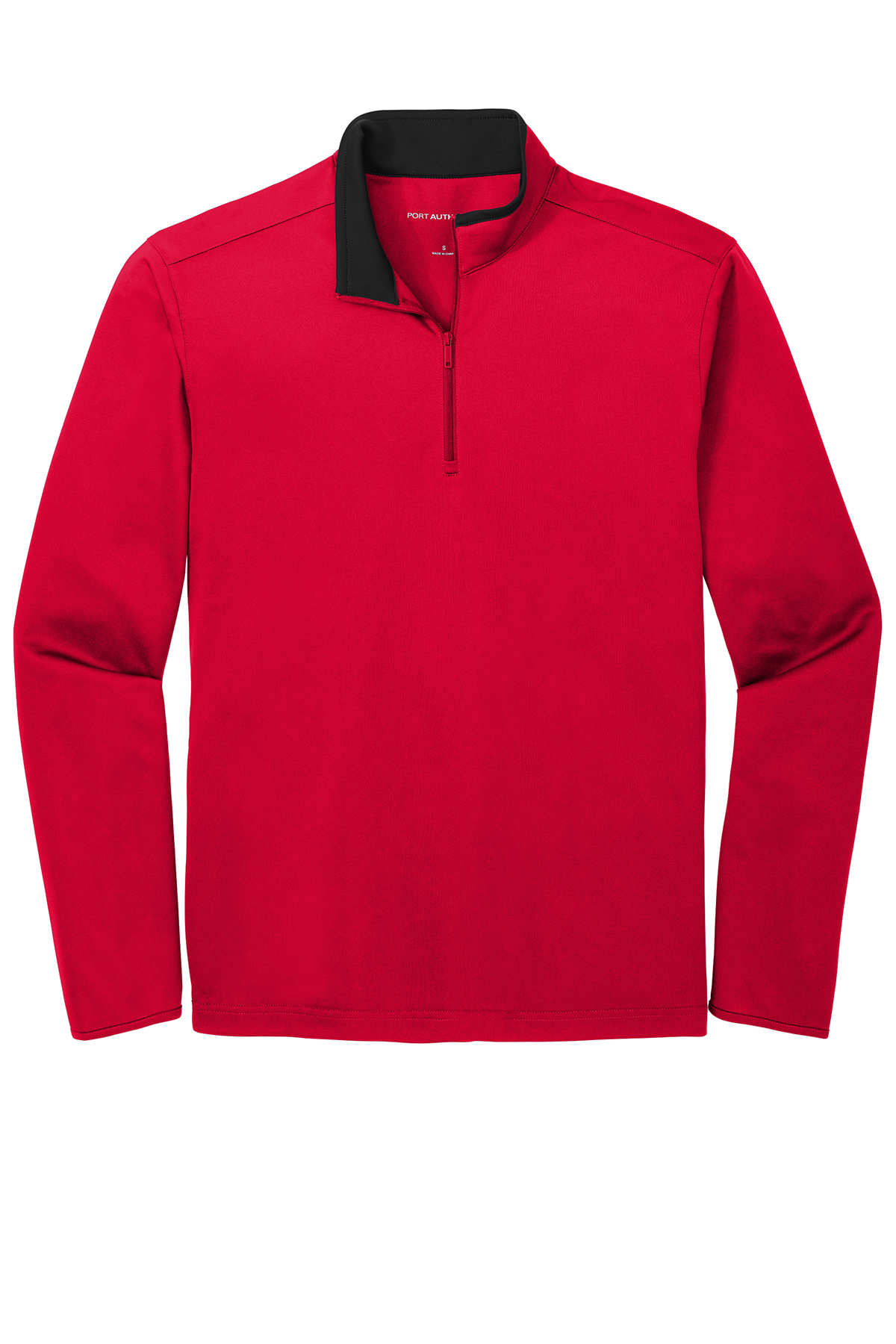 Port Authority Silk Touch Performance 1/4-Zip in Red/ Black