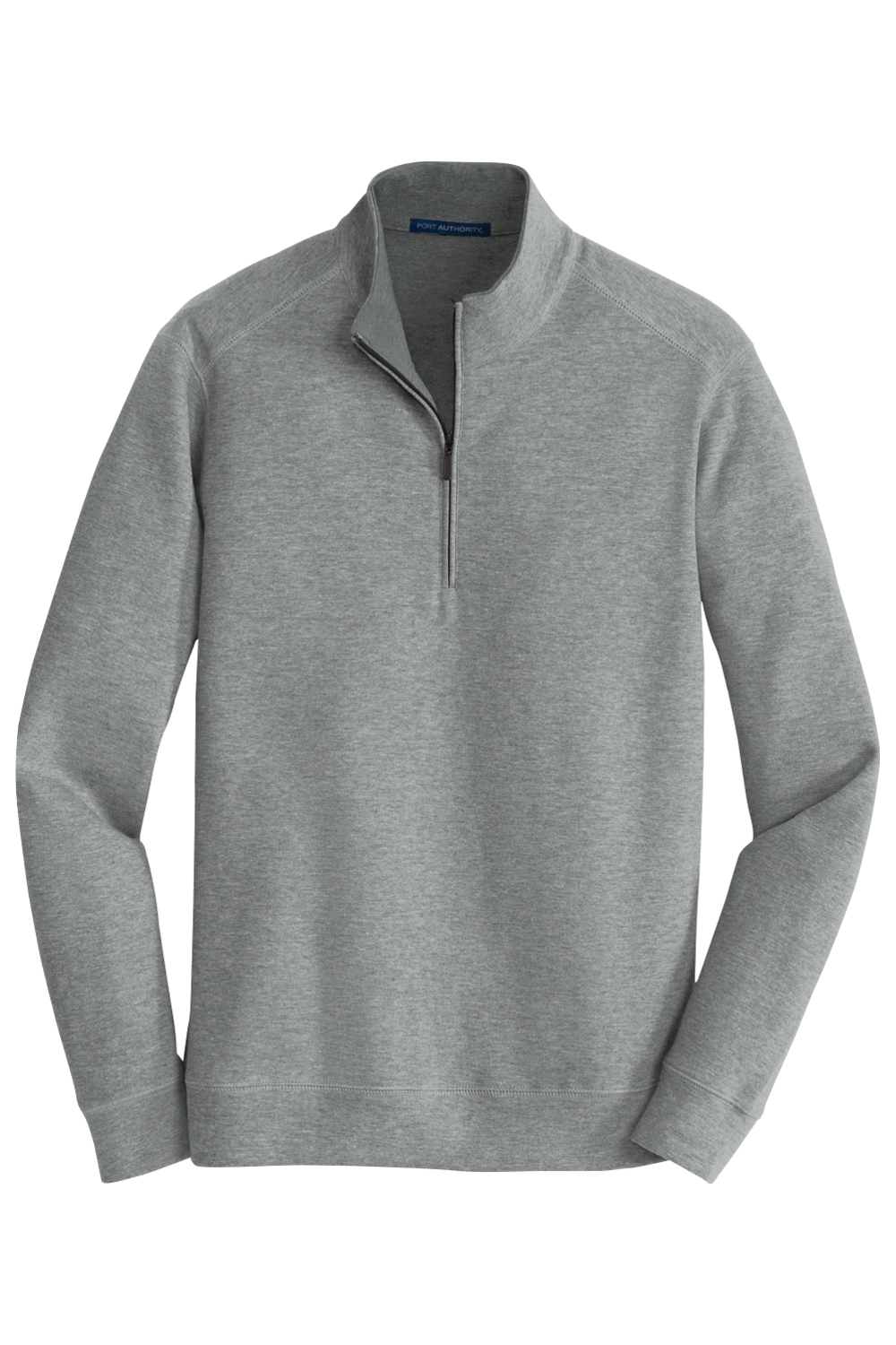 Port Authority Interlock 1/4-Zip in Medium Heather Grey/ Charcoal Heather