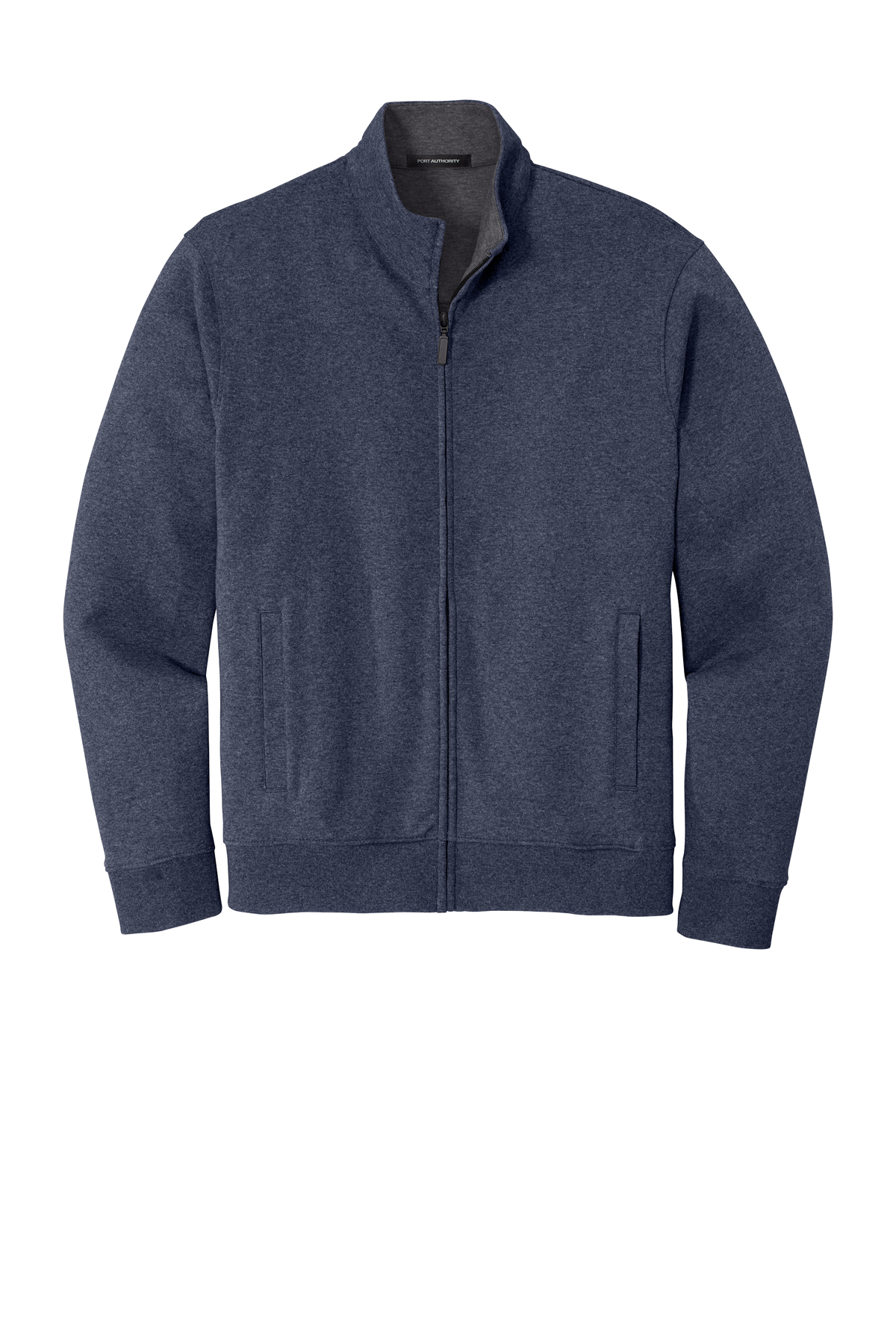 Port Authority Interlock Full-Zip  in Estate Blue Heather/ Charcoal Heather