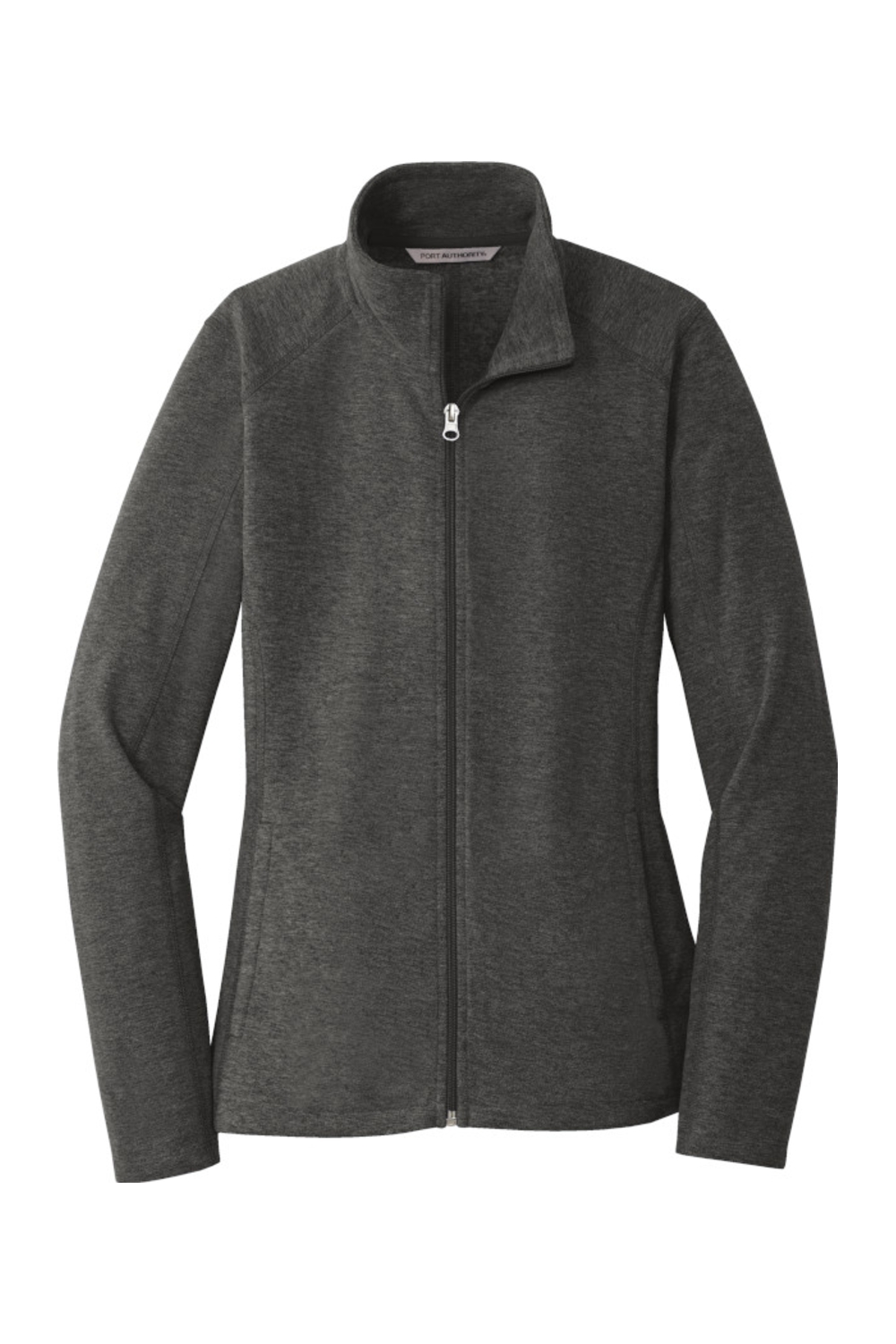 Port Authority Ladies Heather Microfleece Full-Zip Jacket in Black Charcoal Heather