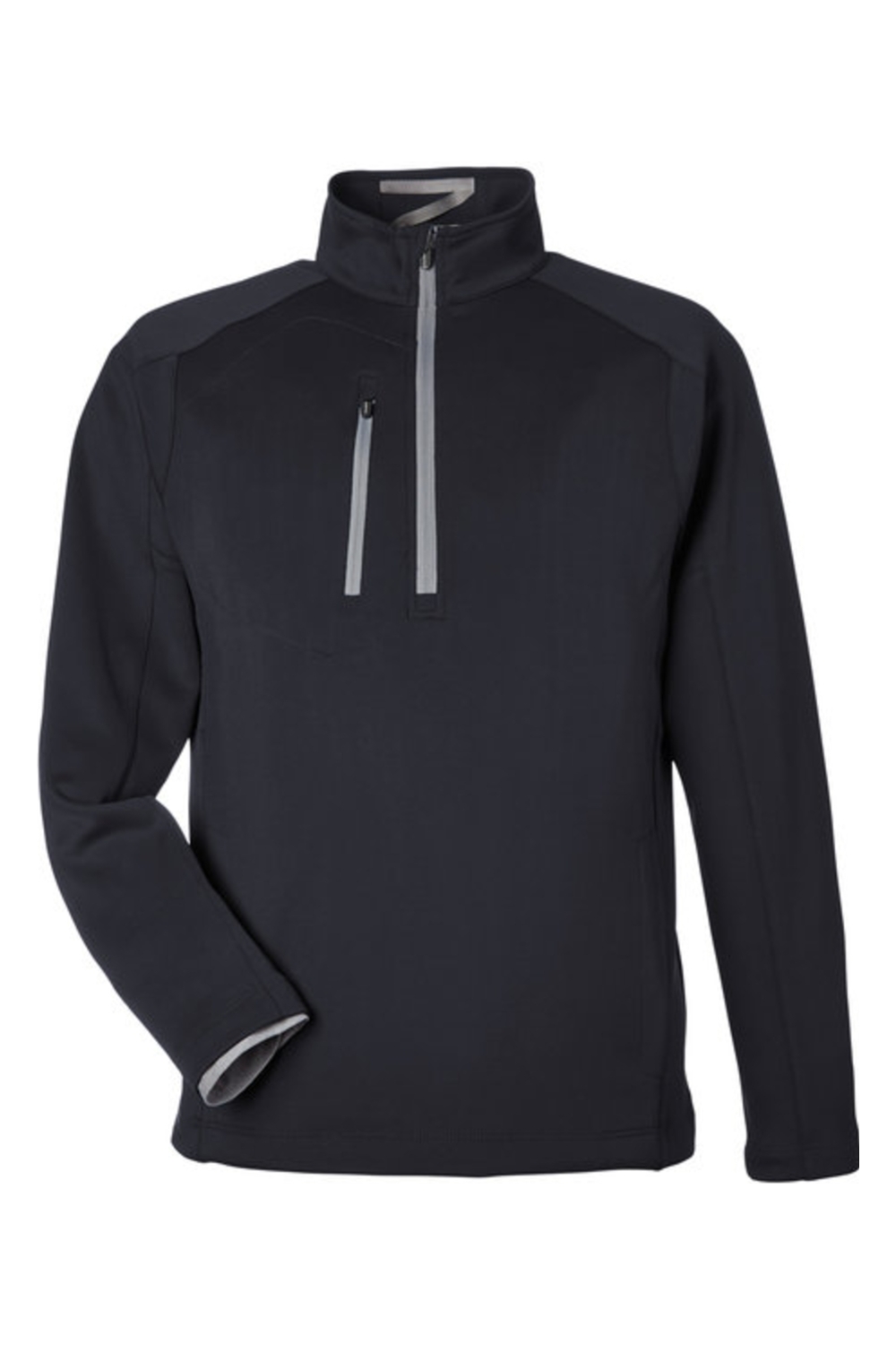 Zero Restriction Quarter-Zip Pullover in Black/ Metallic Silver
