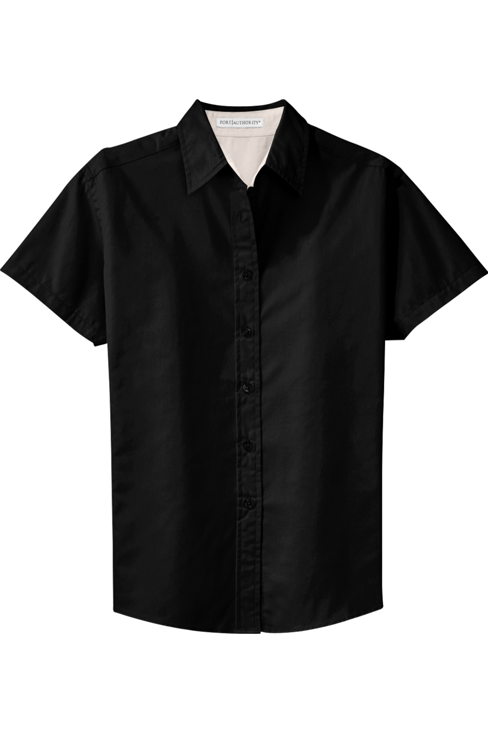 Port Authority Ladies Short Sleeve Easy Care Shirt in Black/ Light Stone