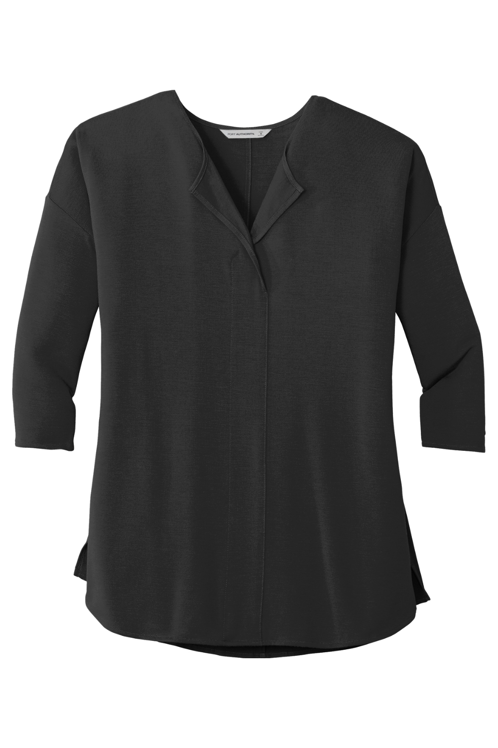Port Authority Ladies Concept 3/4-Sleeve Soft Split Neck Top (Discontinued) in Black