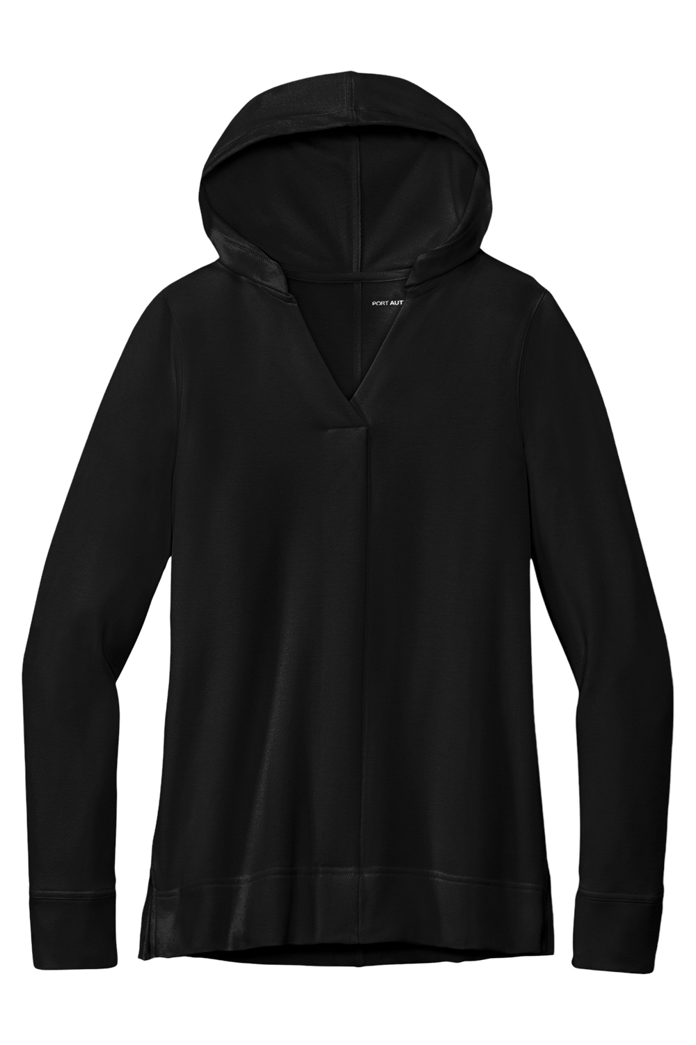 Port Authority Ladies Microterry Pullover Hoodie in Deep Black