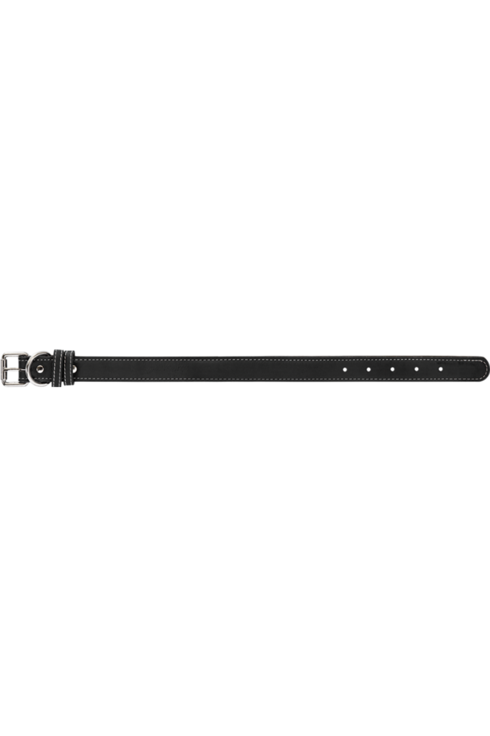 19" x 1" Medium Leatherette Pet Collar in Black/Silver