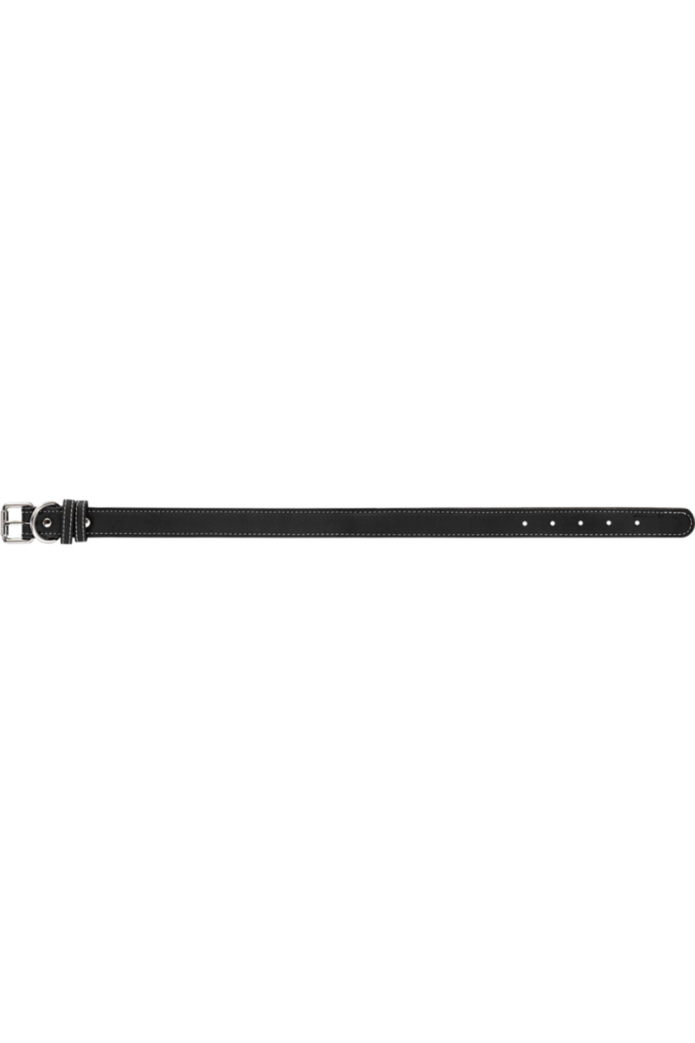 23" x 1" Large Leatherette Pet Collar in Black/Silver