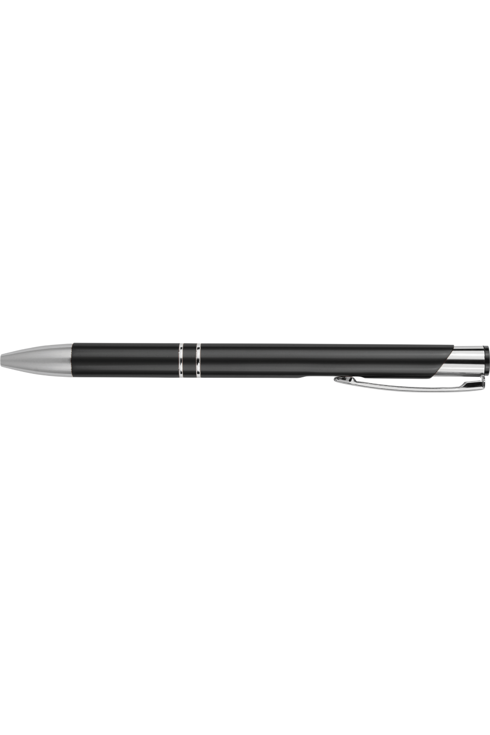 Silver Trim Laserable Pen in Black
