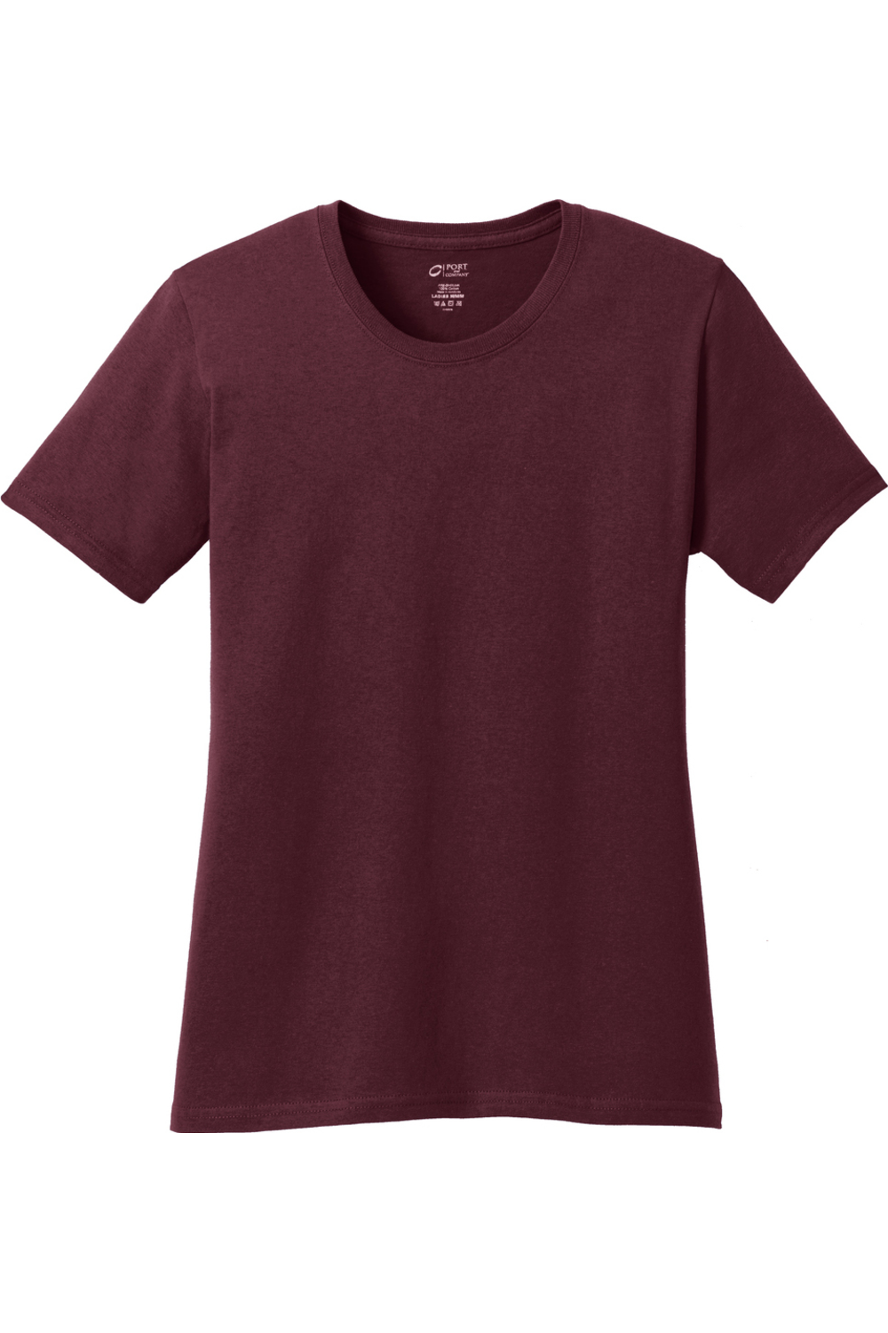 Port & Company Ladies Core Cotton Tee in Athletic Maroon