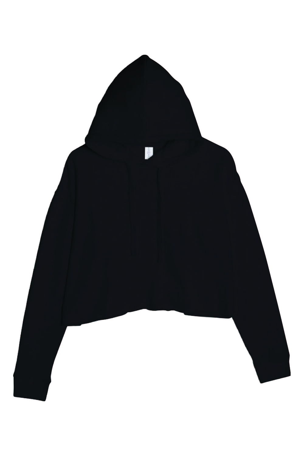 Lane Seven Ladies' Cropped Fleece Hoodie in Black
