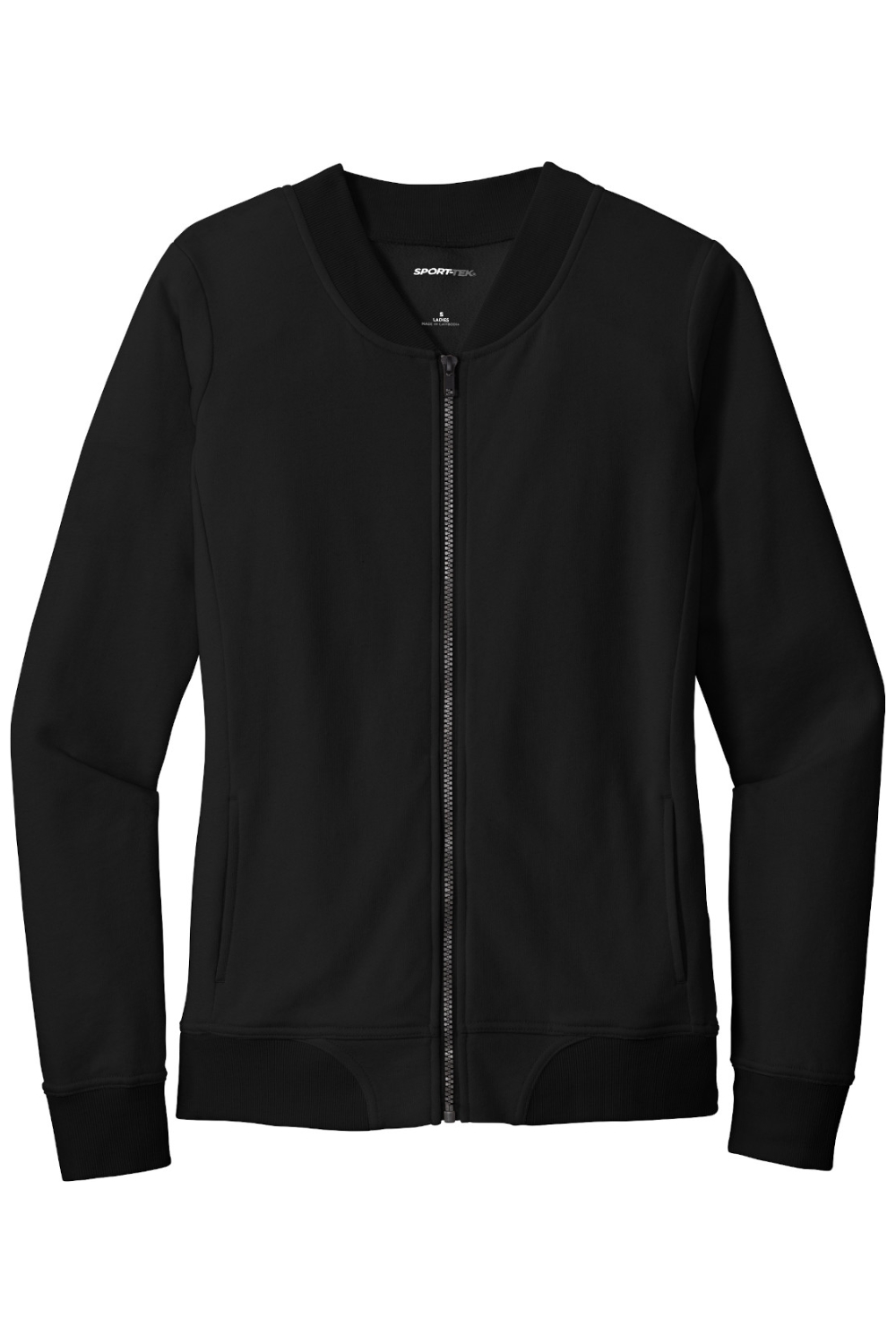 Sport-Tek Ladies Lightweight French Terry Bomber in Black