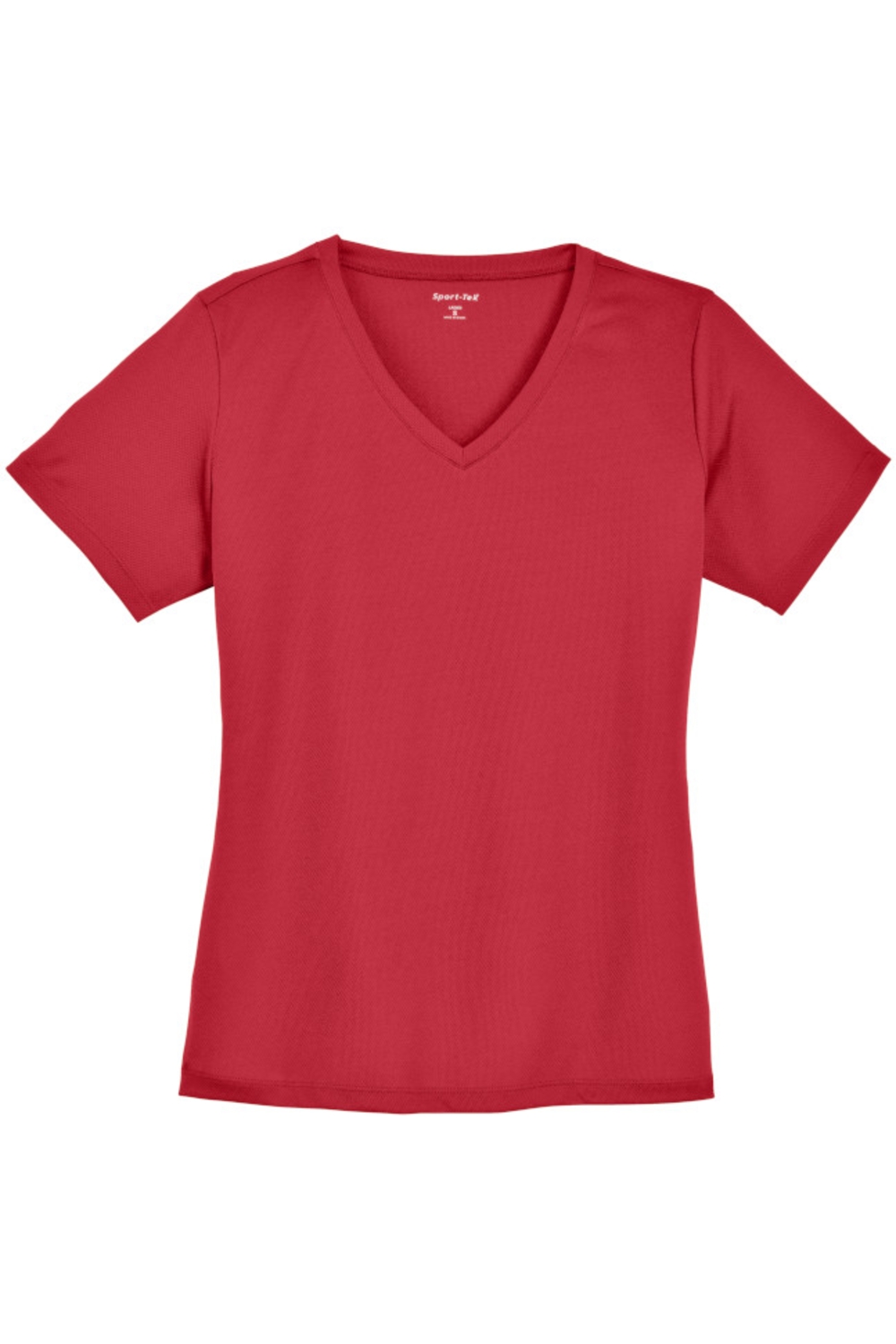 Sport-Tek® Ladies PosiCharge® RacerMesh® V-Neck Tee in True Red