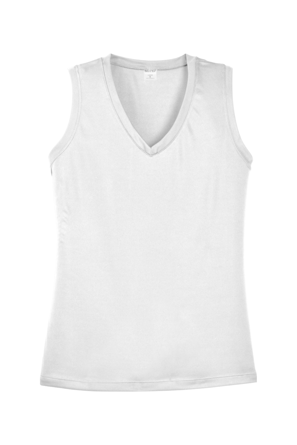 Sport-Tek Ladies Sleeveless PosiCharge Competitor V-Neck Tee in White