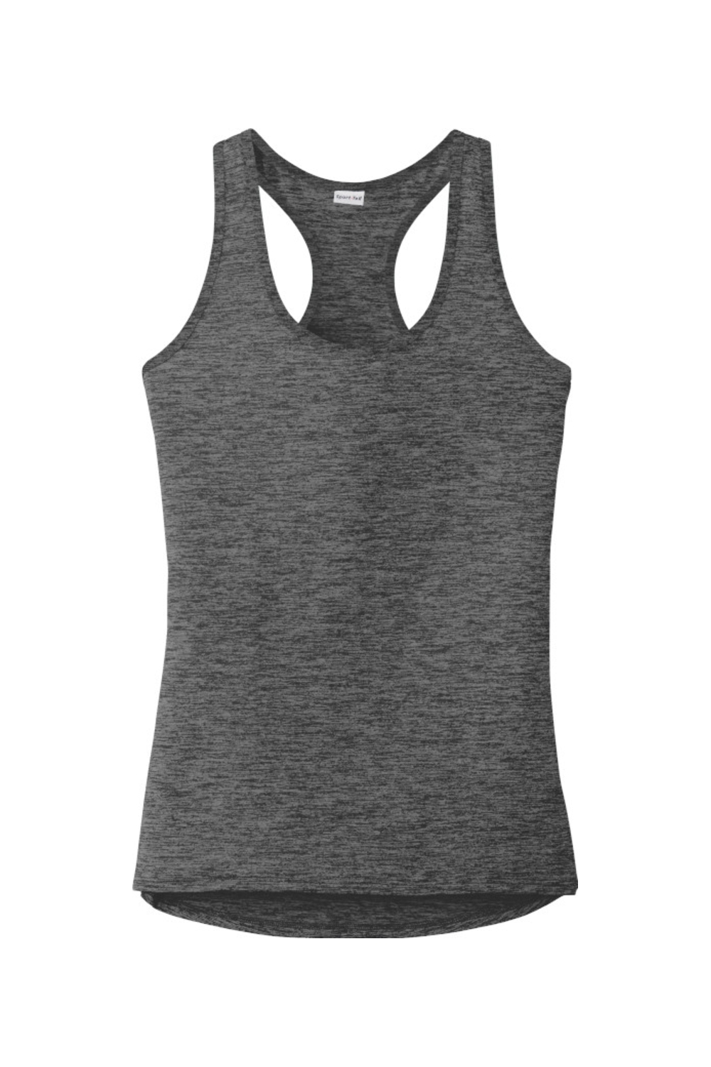 Sport-Tek Ladies PosiCharge Electric Heather Racerback Tank in Grey-Black Electric