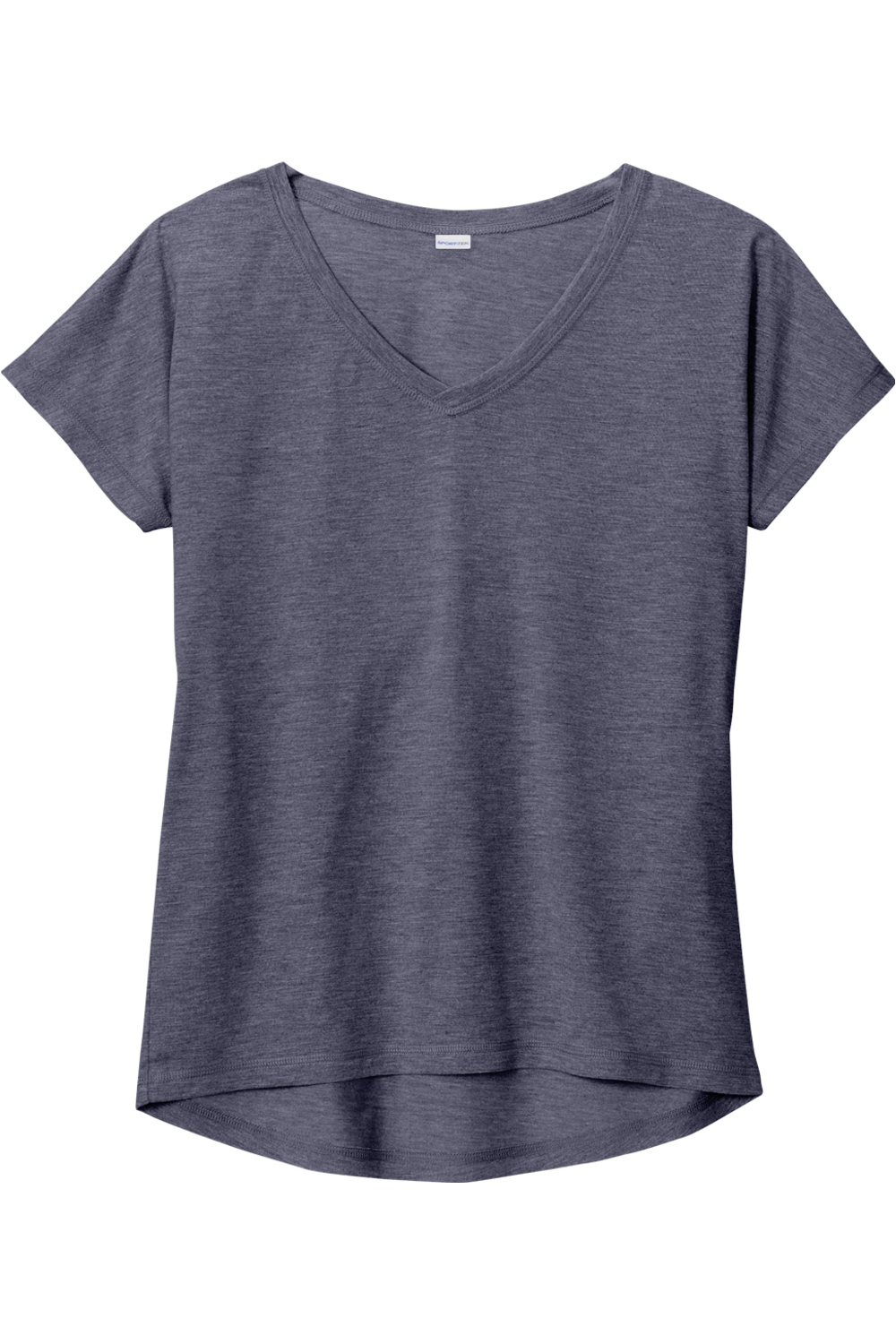 Sport-Tek Ladies PosiCharge Tri-Blend Wicking Dolman Tee in True Navy Heather