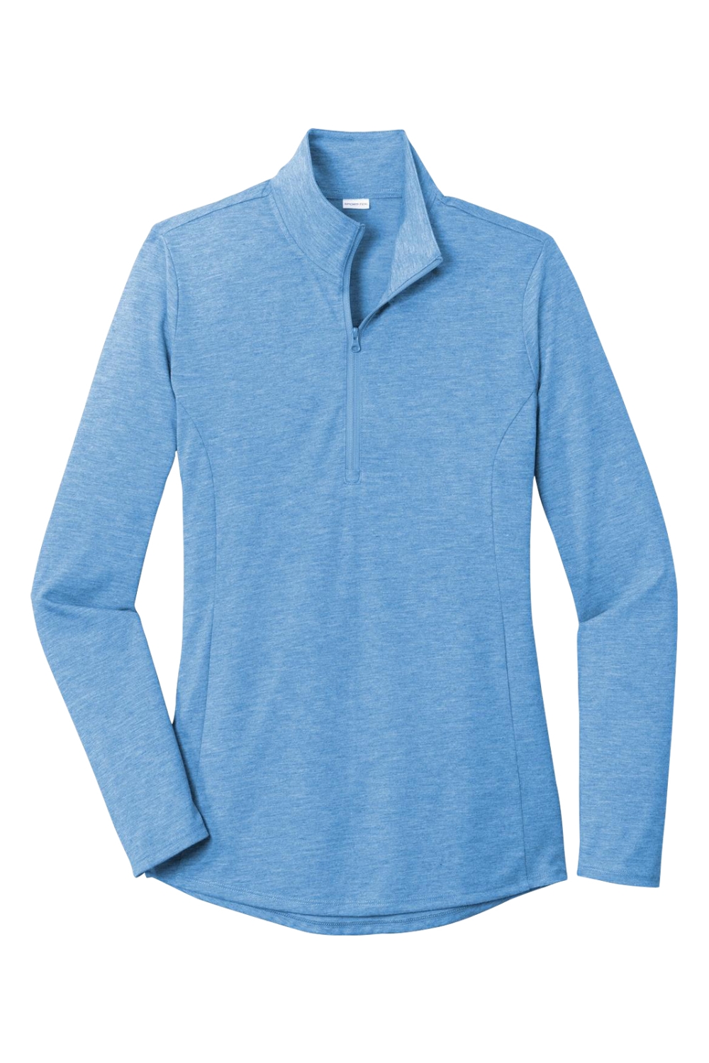 Sport-Tek Ladies PosiCharge Tri-Blend Wicking 1/4-Zip Pullover in Pond Blue Heather