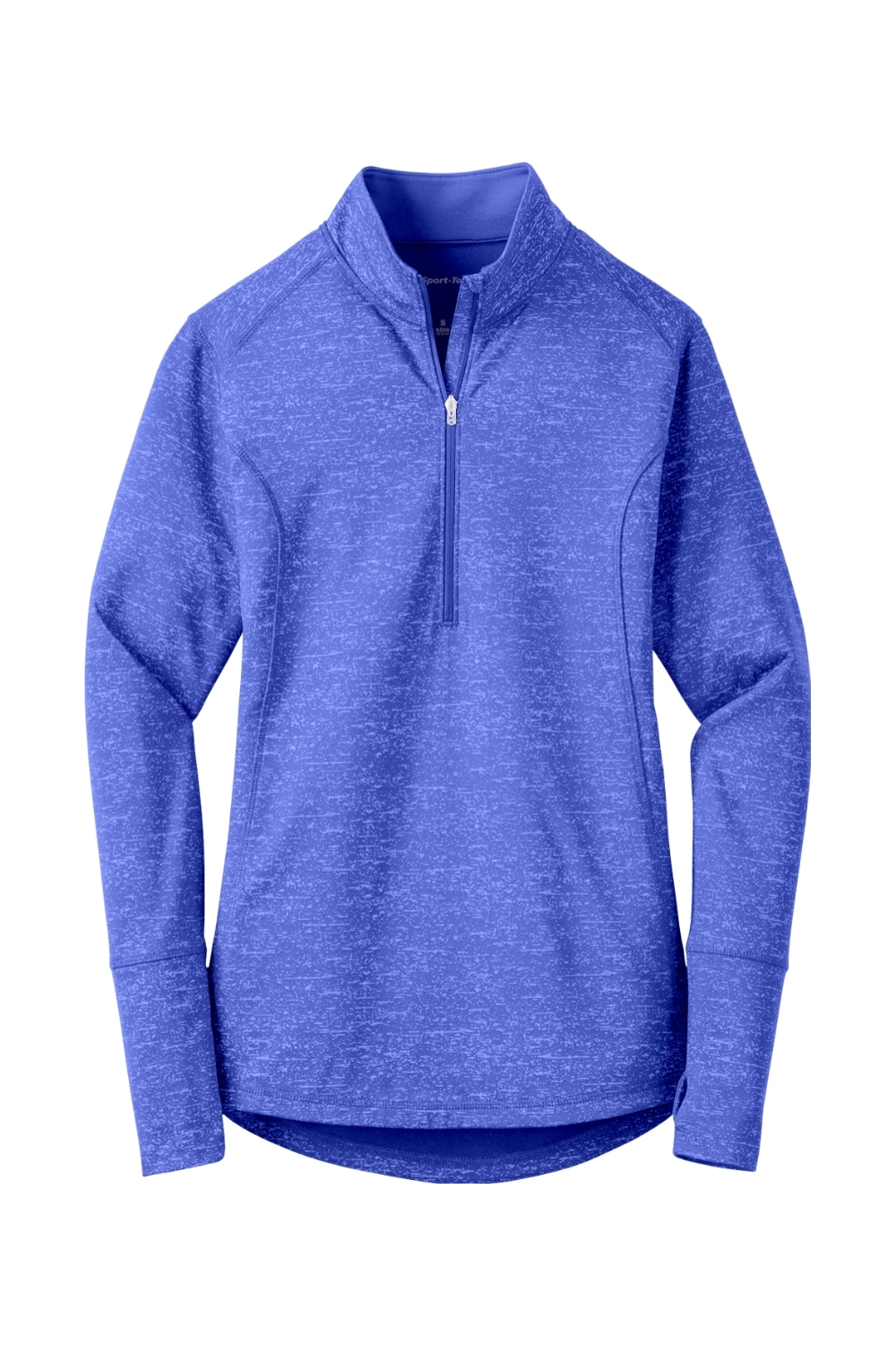 Sport-Tek Ladies Sport-Wick Stretch Reflective Heather 1/2-Zip Pullover in True Royal