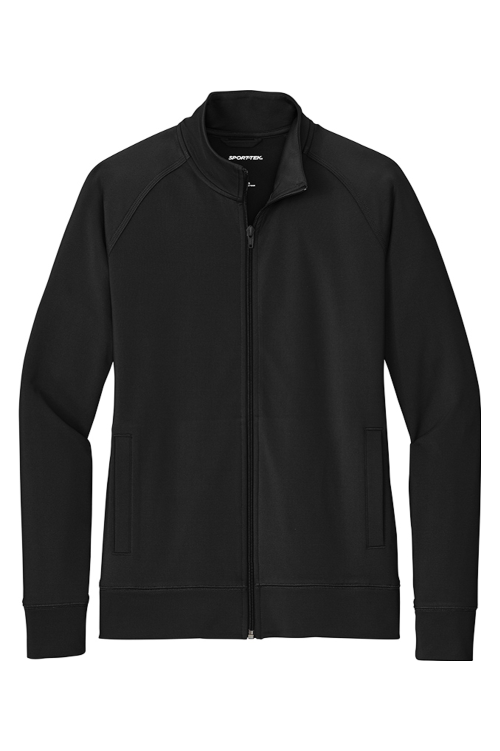Sport-Tek Ladies Sport-Wick Stretch Full-Zip Cadet Jacket in Black