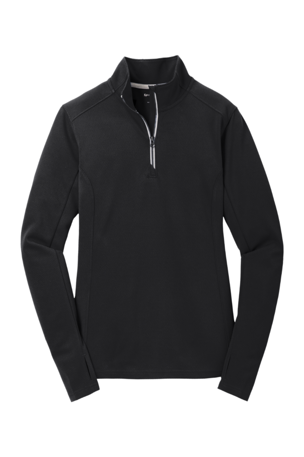 Sport-Tek Ladies Sport-Wick Textured 1/4-Zip Pullover in Black