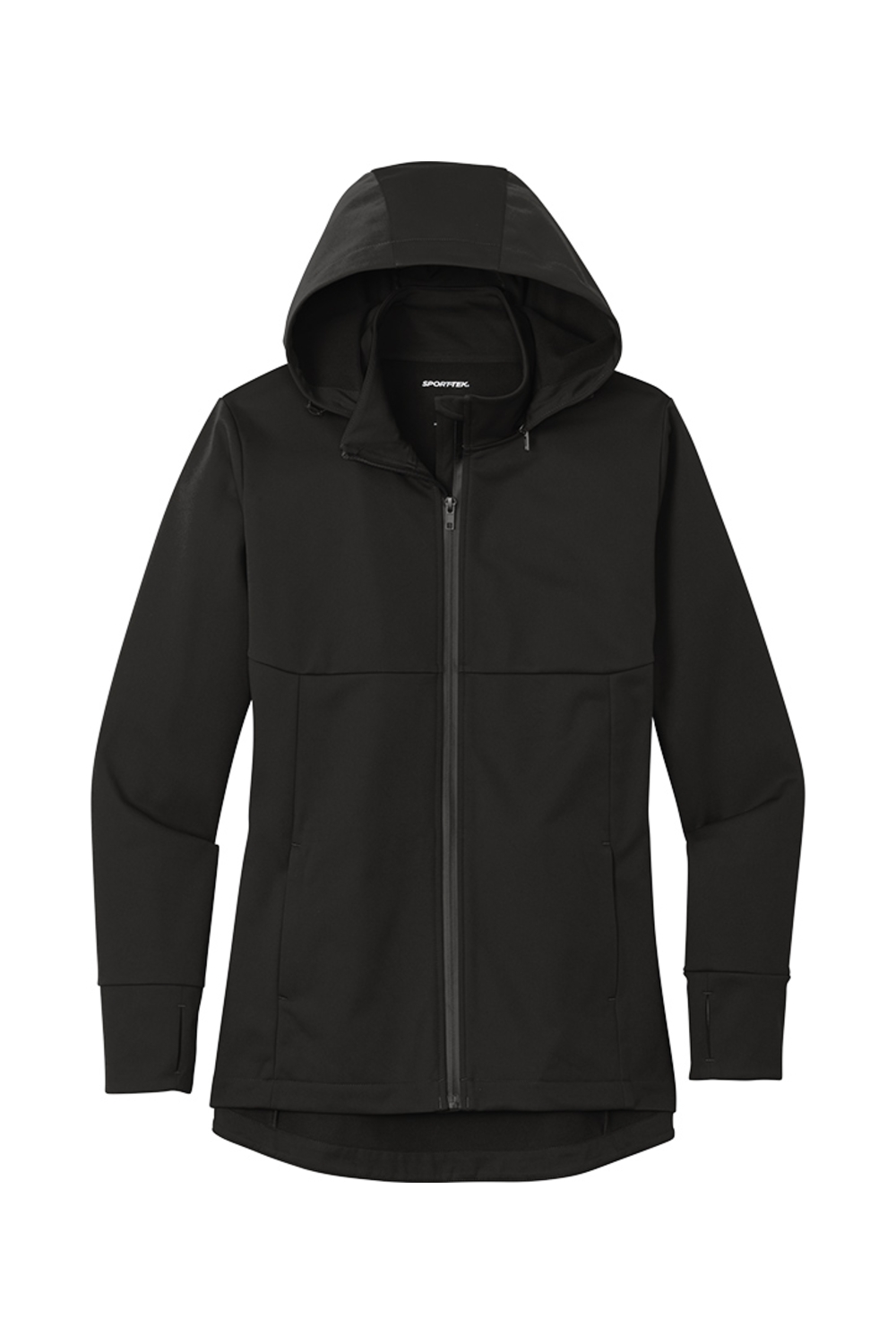 Sport-Tek Ladies Hooded Soft Shell Jacket in Deep Black