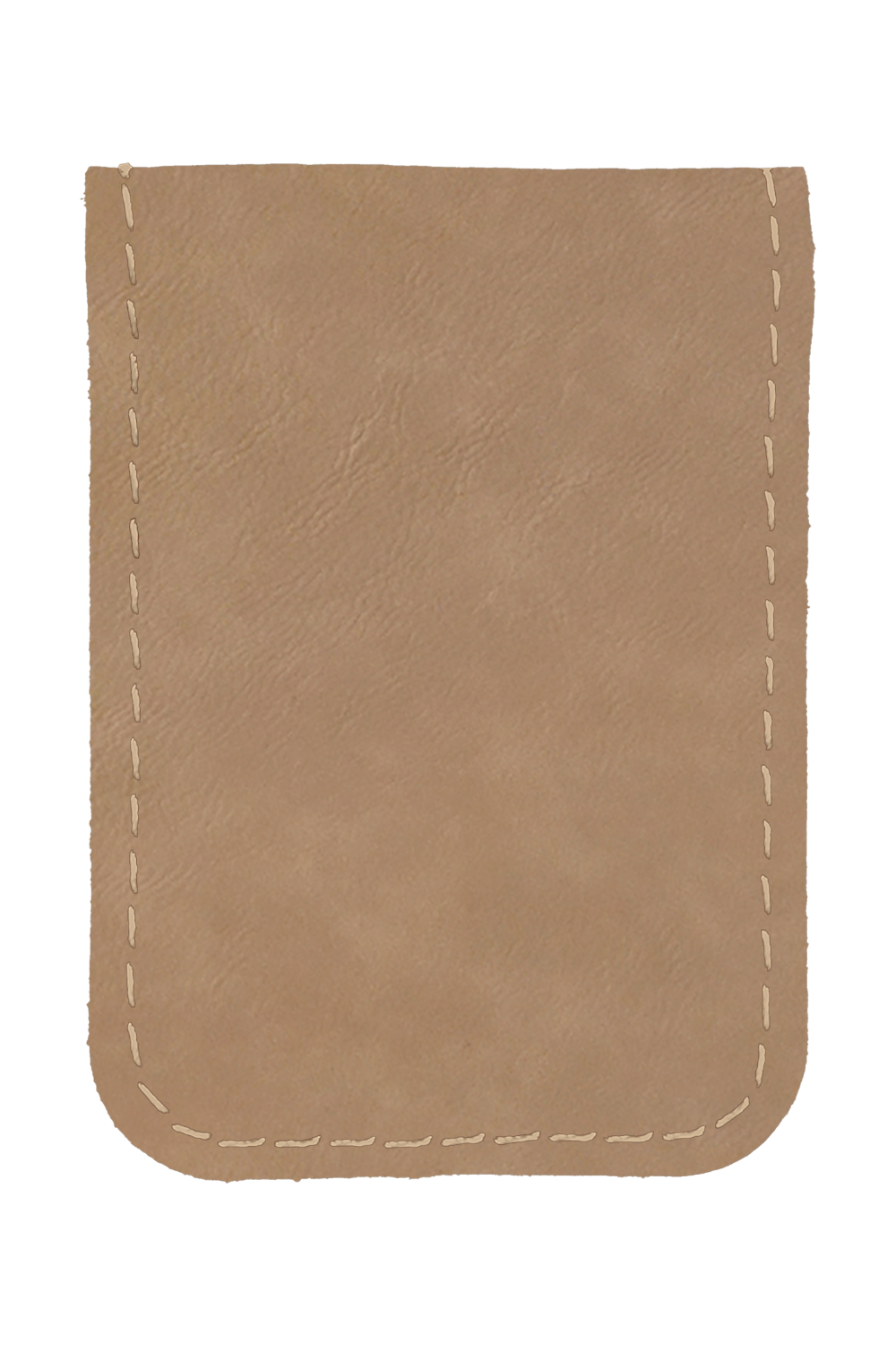 Leatherette Money Clip in Light Brown/ Black