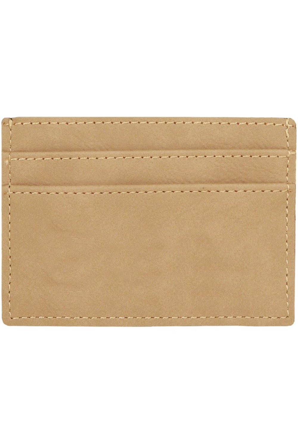 Leatherette Wallet Clip in Light Brown/ Black