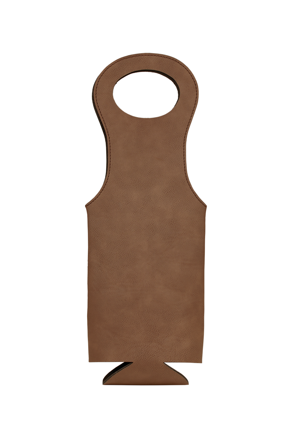Leatherette Wine Bag in Dark Brown/ Black