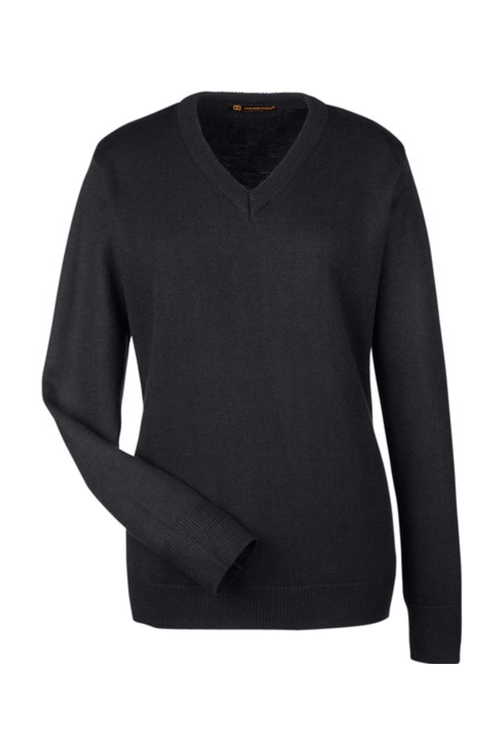 Harriton Ladies' Pilbloc™ V-Neck Sweater in Black
