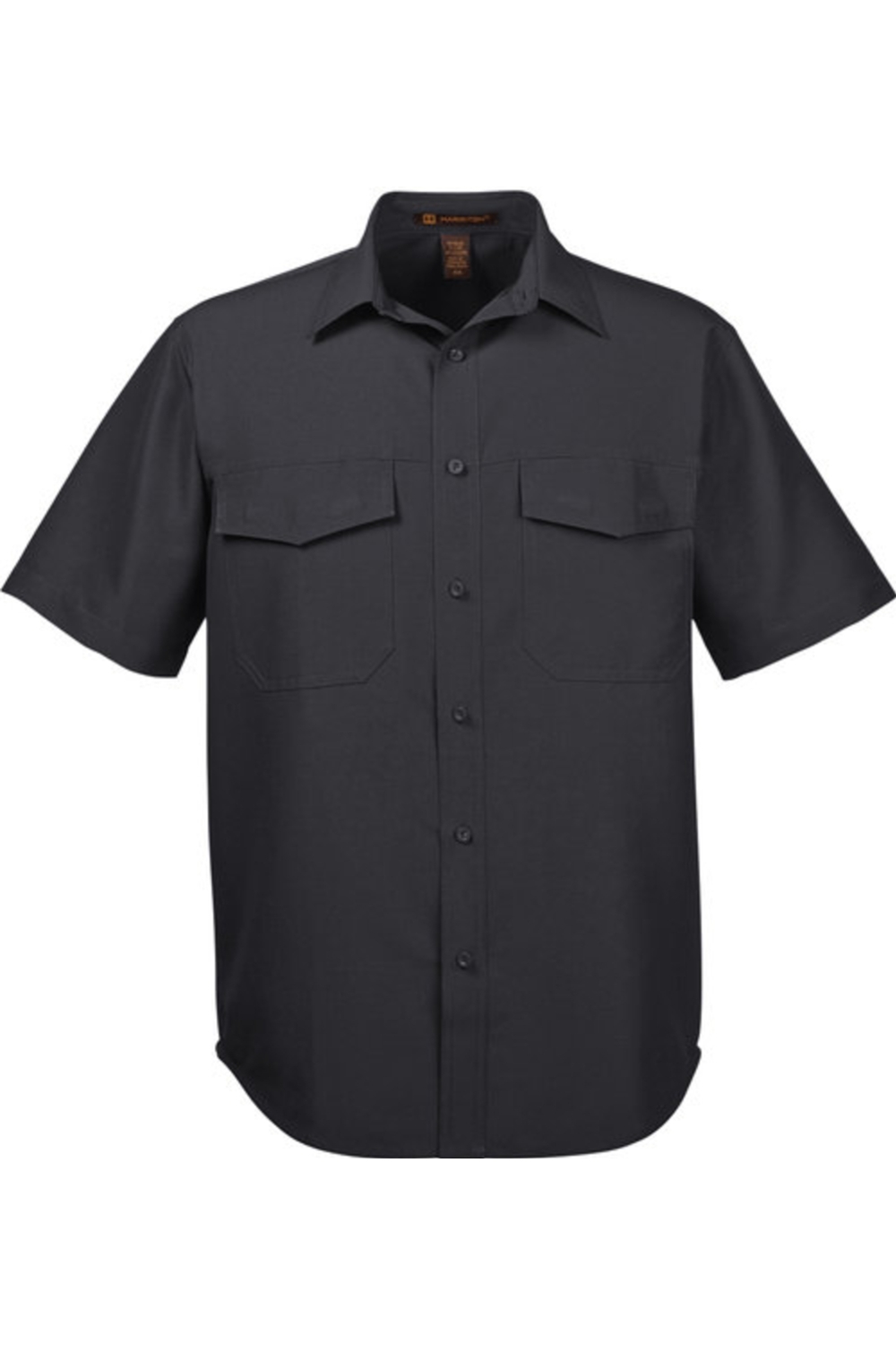 Harriton Men's Key West Short-Sleeve Performance Staff Shirt in Black