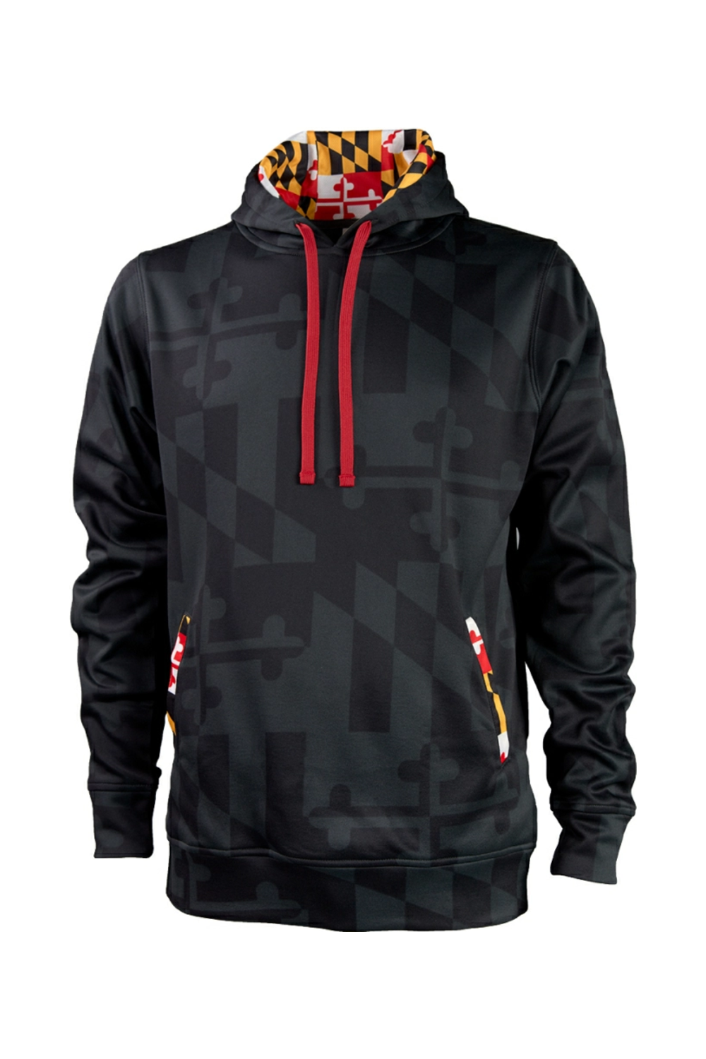 Covalent Activewear Maryland Flag Adult Hoodie in Maryland State Flag