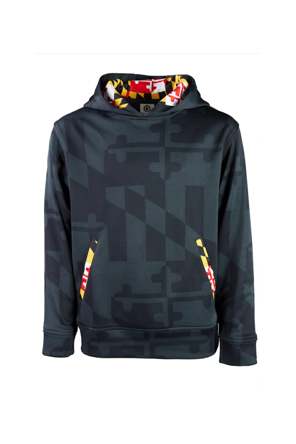 Covalent Activewear Maryland Flag Youth Hoodie in Maryland State Flag