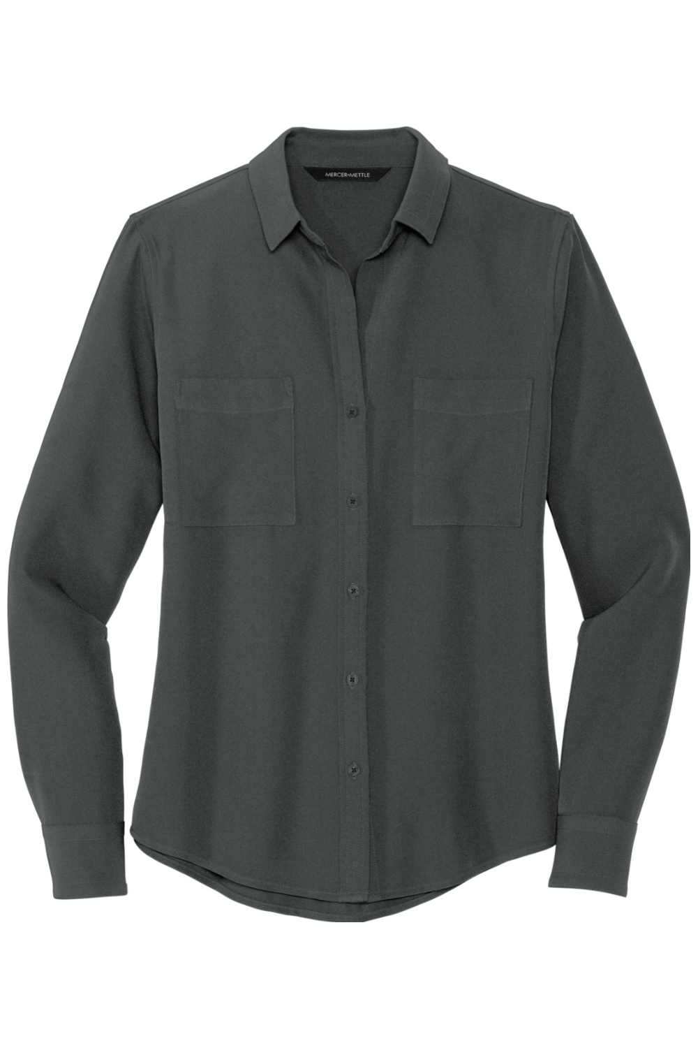 MERCER+METTLE Women's Stretch Crepe Long Sleeve Camp