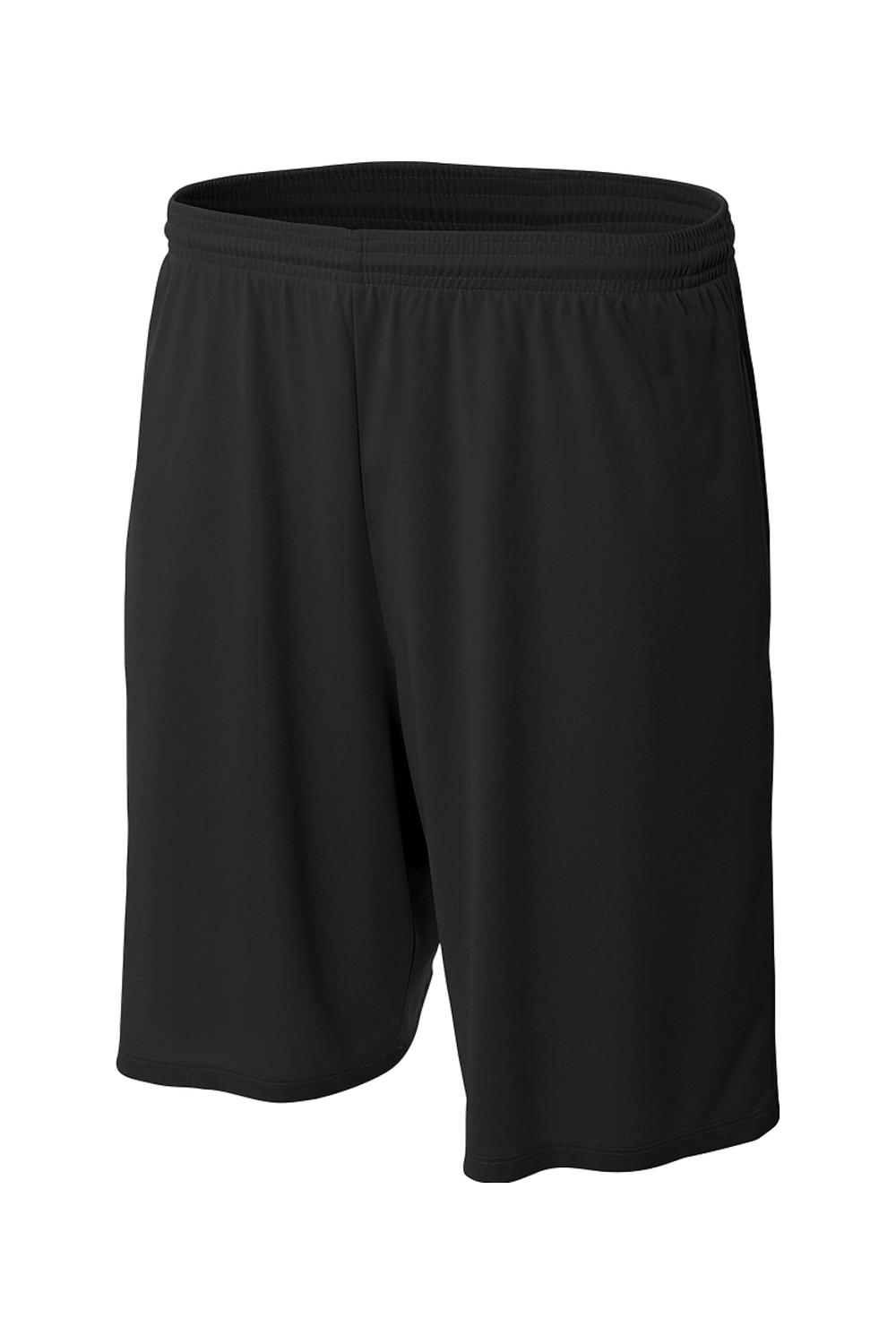 A4 Apparel 9" Moisture Management Short with Side Pockets in Black