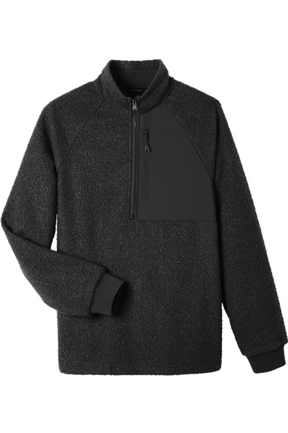 North End Aura Sweater Fleece Quarter-Zip Pullover in Black/ Black