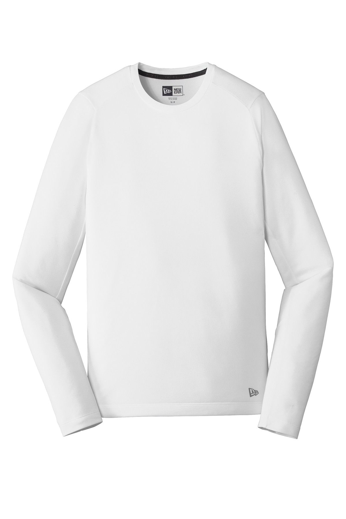 New Era Series Performance Long Sleeve Crew Tee in White Solid