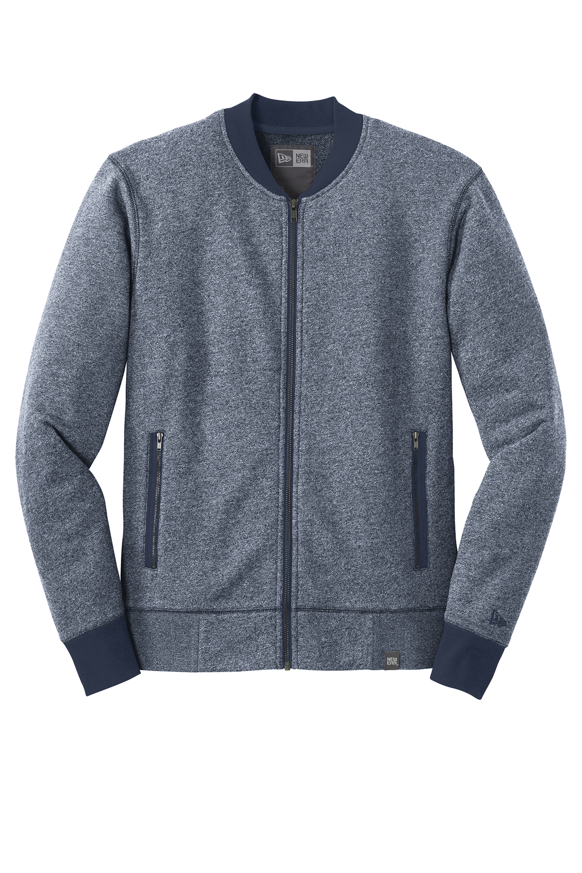 New Era French Terry Baseball Full-Zip (Discontinued/while supplies last) in True Navy Twist/ True Navy