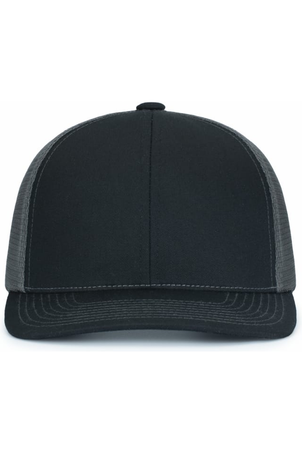 Pacific Headwear Contrast Stitch Trucker PacFlex Snapback Cap in Black/ Graphite/ Black