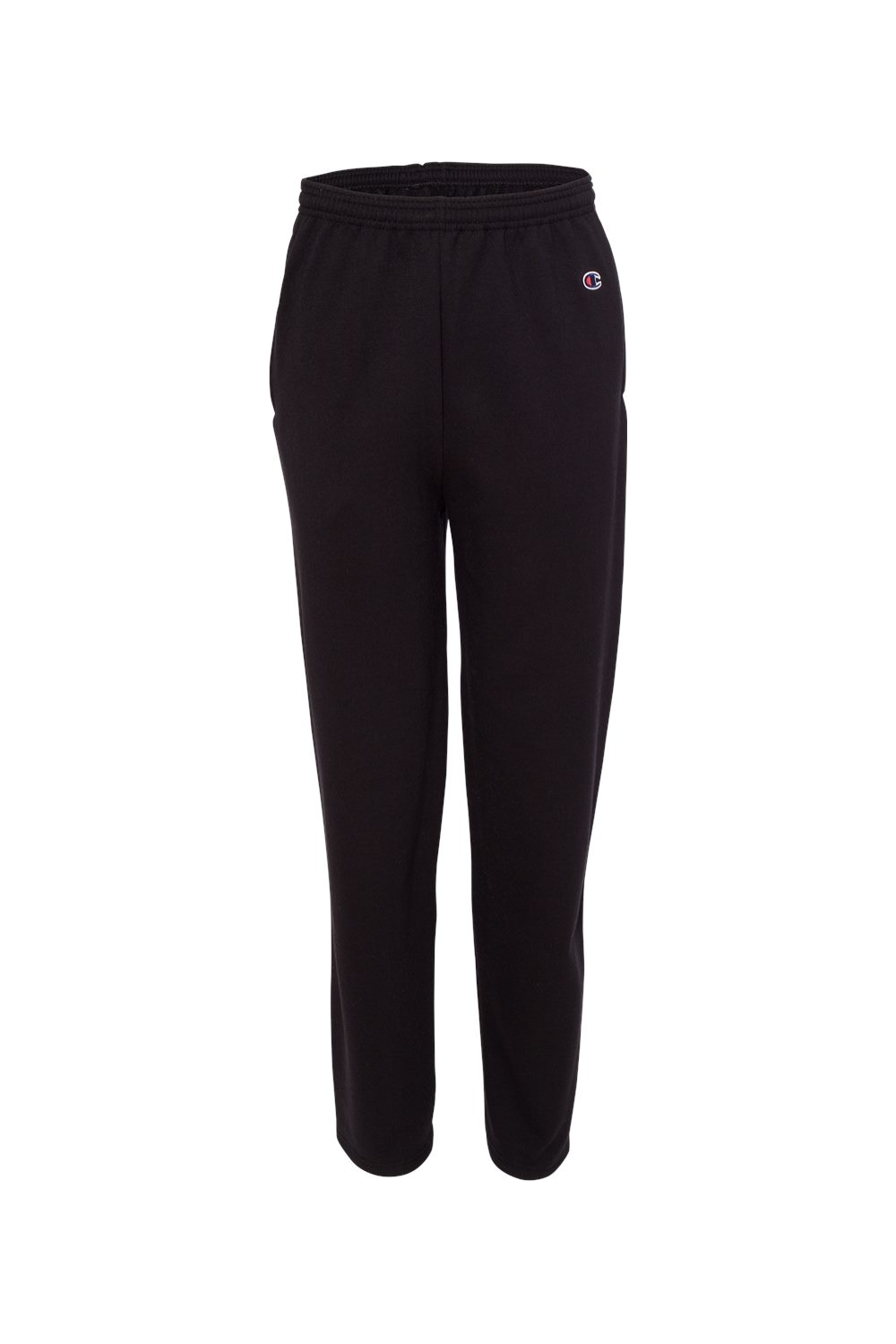 Champion Adult Powerblend Open-Bottom Fleece Pant with Pockets in Black