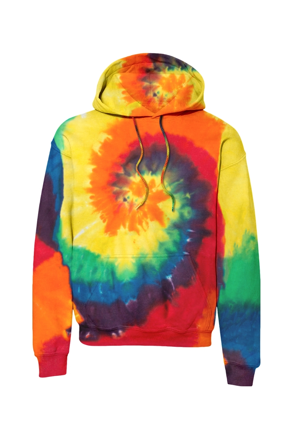Port & Company Tie-Dye Pullover Hooded Sweatshirt in Rainbow