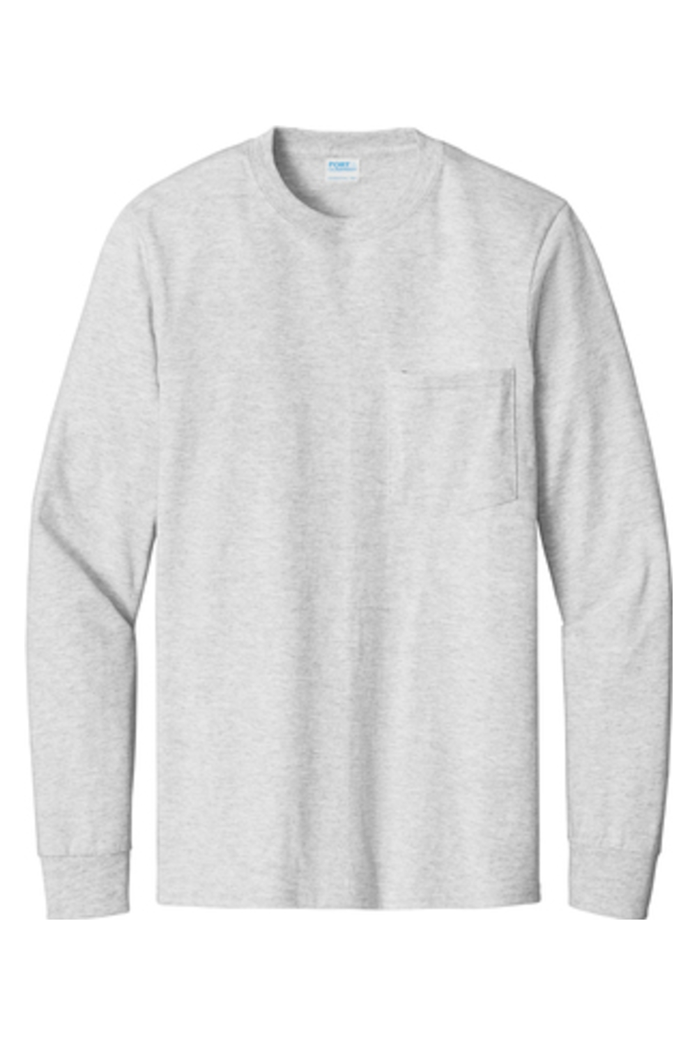 Port & Company Tall Long Sleeve Essential Pocket Tee in Ash