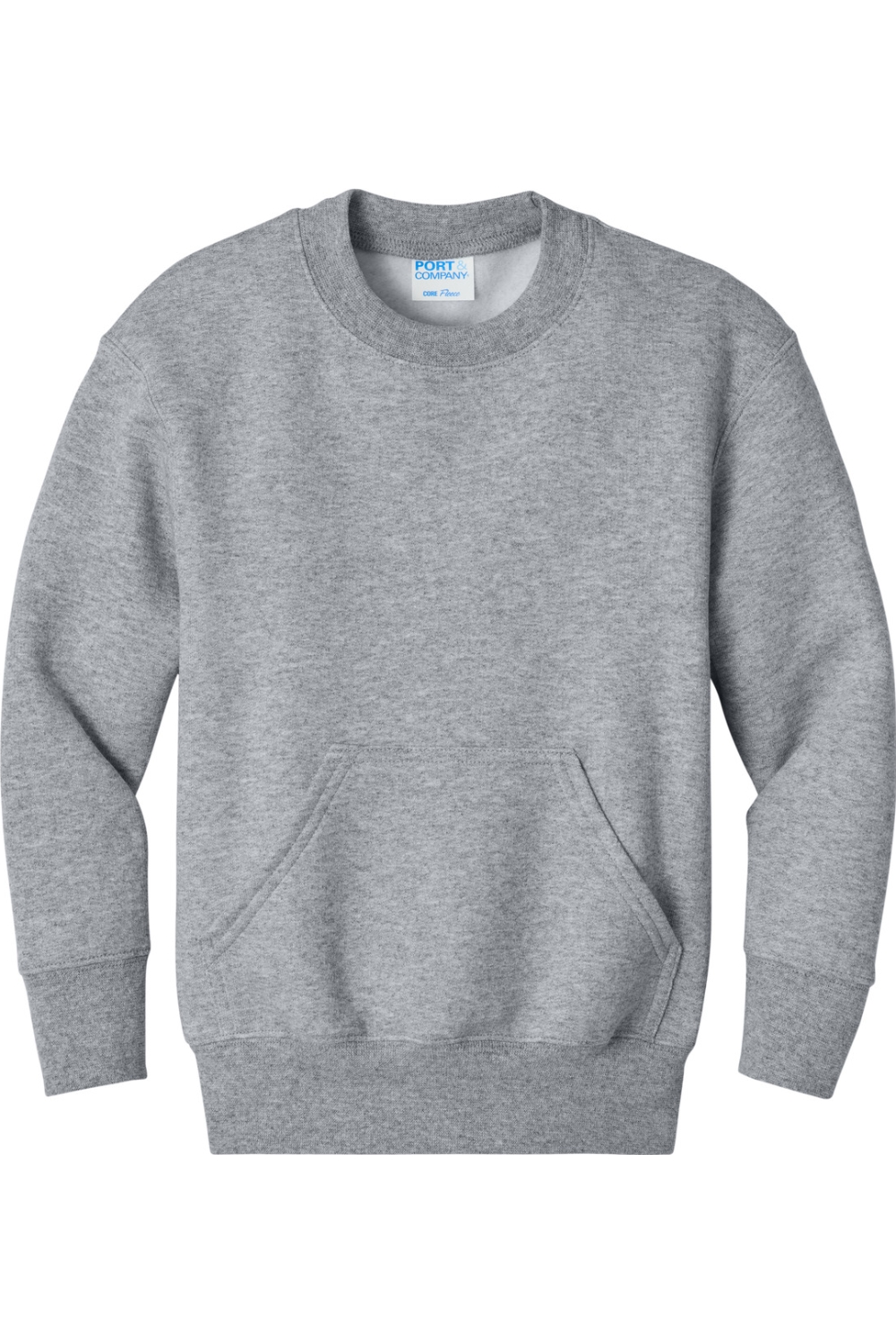 Port & Co Youth Core Fleece Crewneck Pocket Sweatshirt