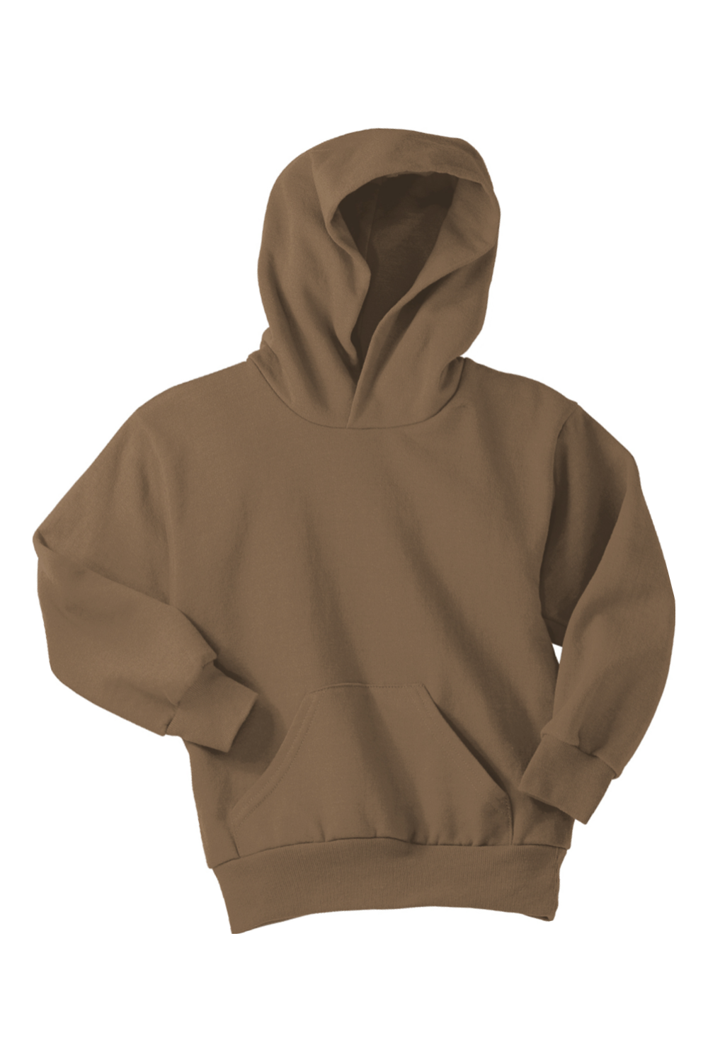 Port & Company Youth Core Fleece Pullover Hooded Sweatshirt (PC78YH) in Woodland Brown