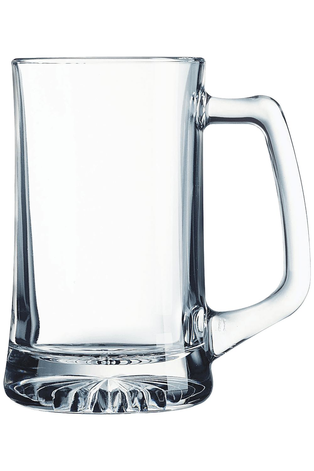 14 oz. Glass Beer Mug with Handle in Clear